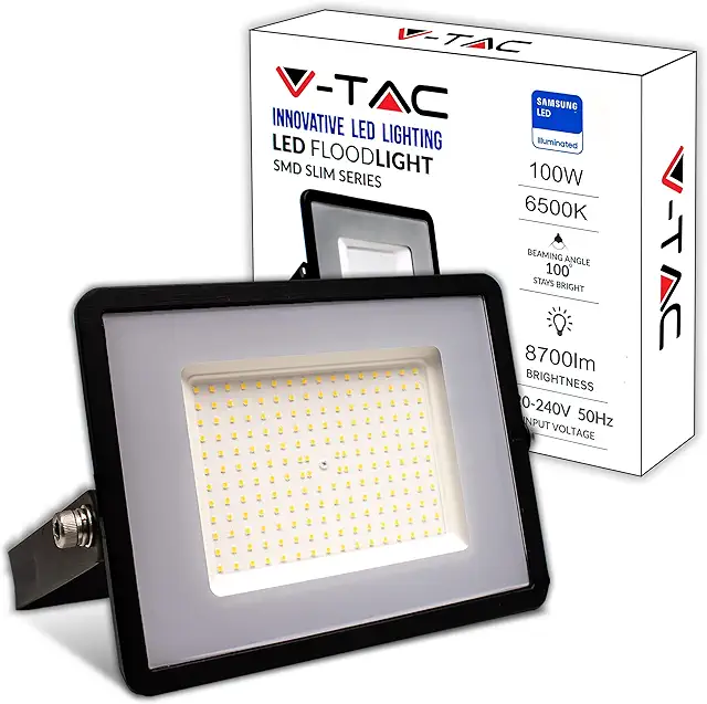 Faretto LED da Esterno V-TAC 100W Nero - Chip Samsung, 8700 Lumen, IP65