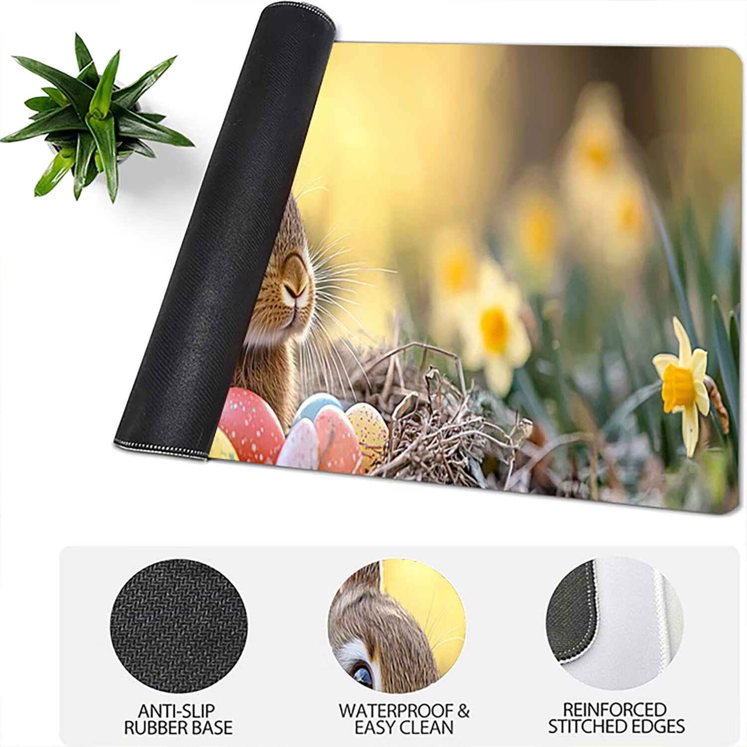 Podkładka pod mysz Lejnlnng XXL - 120x60cm - duży kwiat podkładka pod mysz dla graczy, zwierzęta XL antypoślizgowa gumowa mata na biurko, wodoodporna podkładka pod mysz o wysokiej precyzji i prędkości