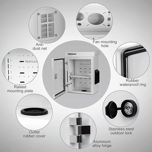 Miniatura 7 de Caja eléctrica para exteriores, placa de acero laminada en frío, viga trasera de aleación de aluminio, diseño de ventilación de una pieza, IP65