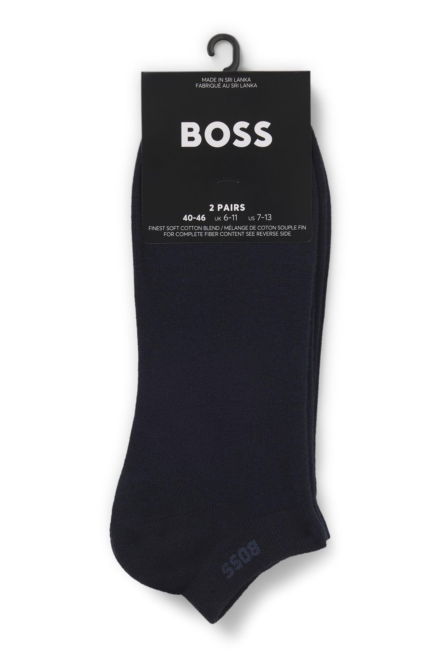 BOSS Męskie skarpety do sneakersów, Business Socks AS Uni CC 2 pary, -401 Dark Navy, 43-46 EU
