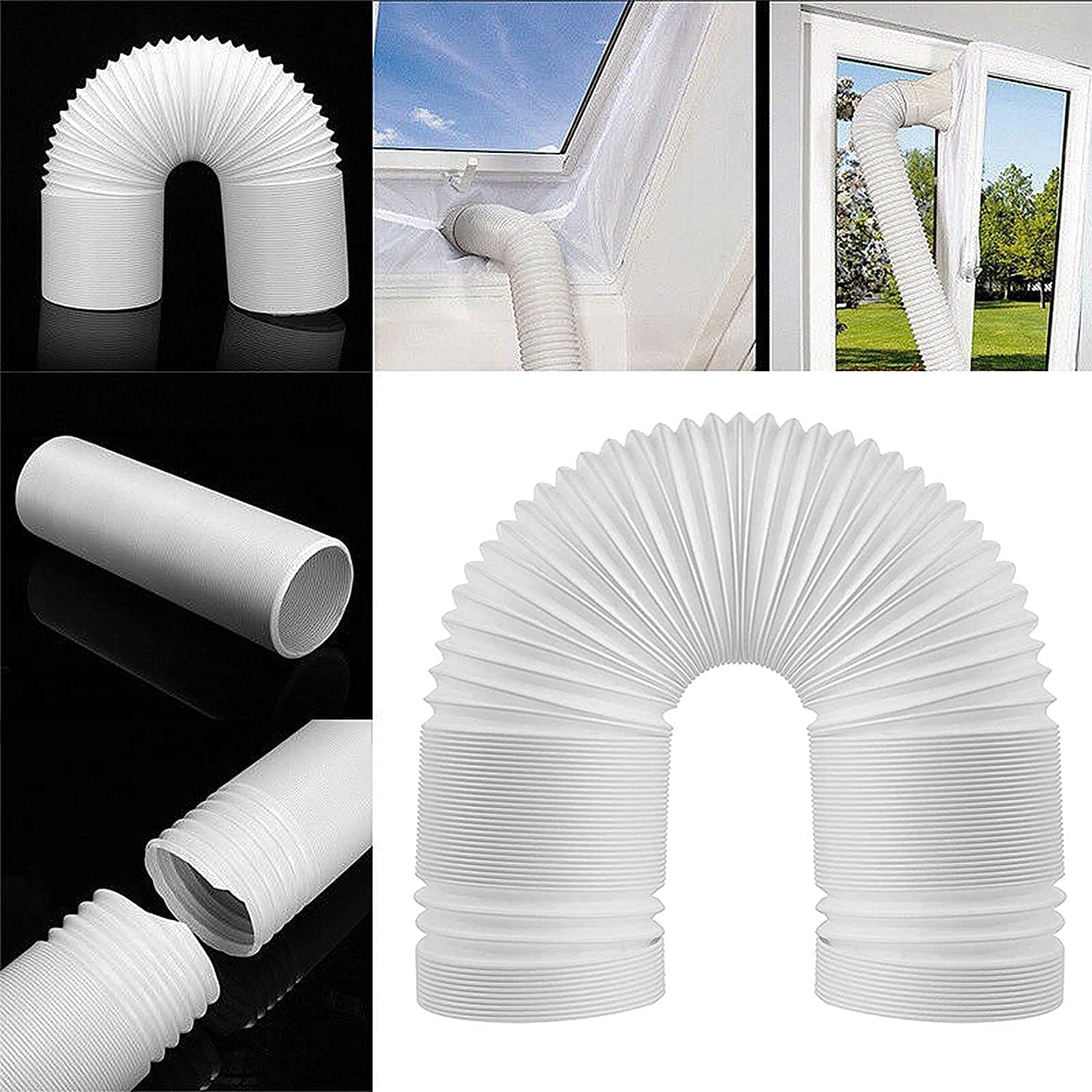 Abluftschlauch, PVC Abluftschlauch für Klimagerät Ø130/150mm,für Klimagerät Mobile Klimaanlage Wäschetrockner Abzugshaube Trockner (130 mm Diameter, 2 Metres Length)