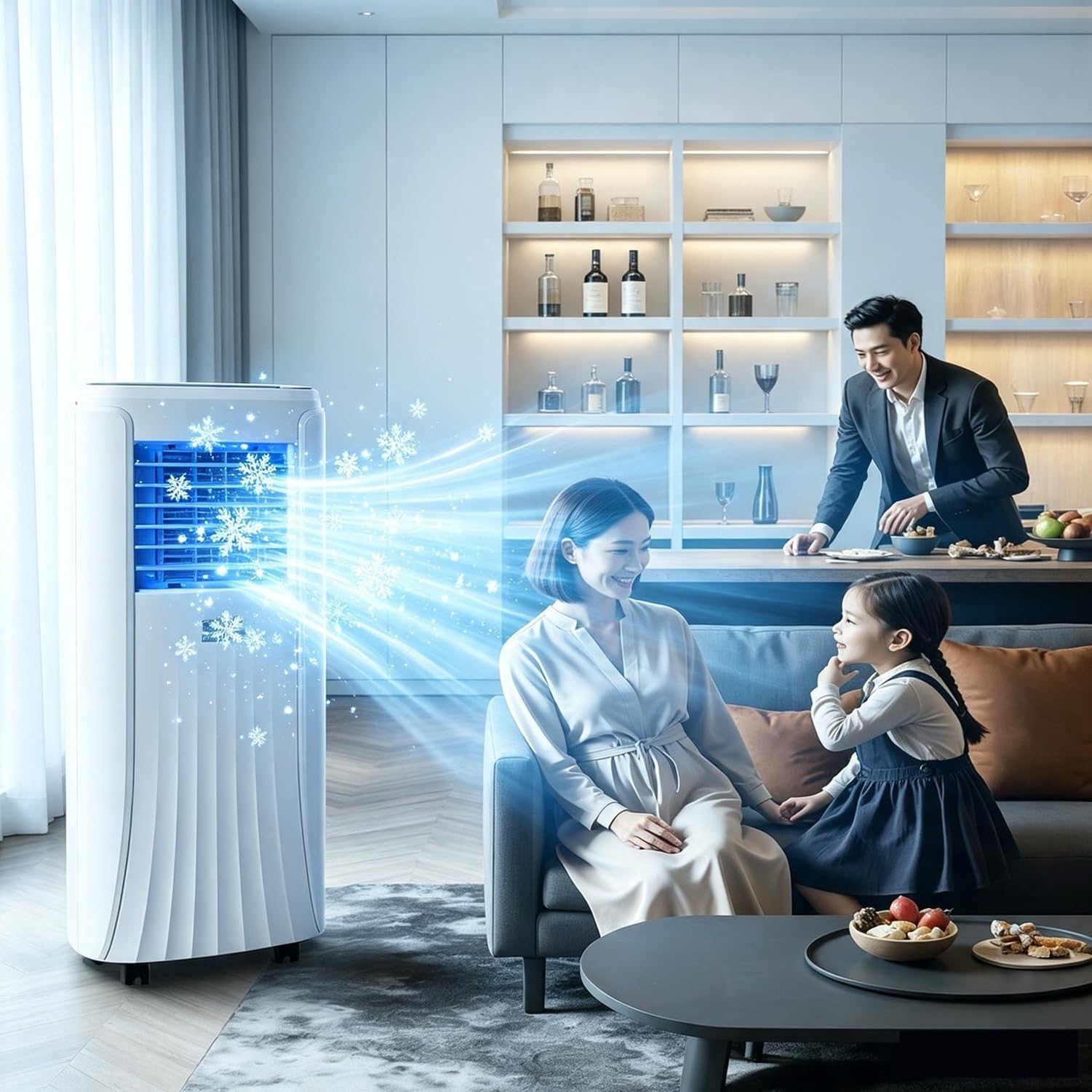 Aire Acondicionado Portátil Industrial 3 en 1, Enfriador de Aire con 4 Ruedas y Deshumidificador para Hogar y Oficina, 10000BTU, 10000BTU