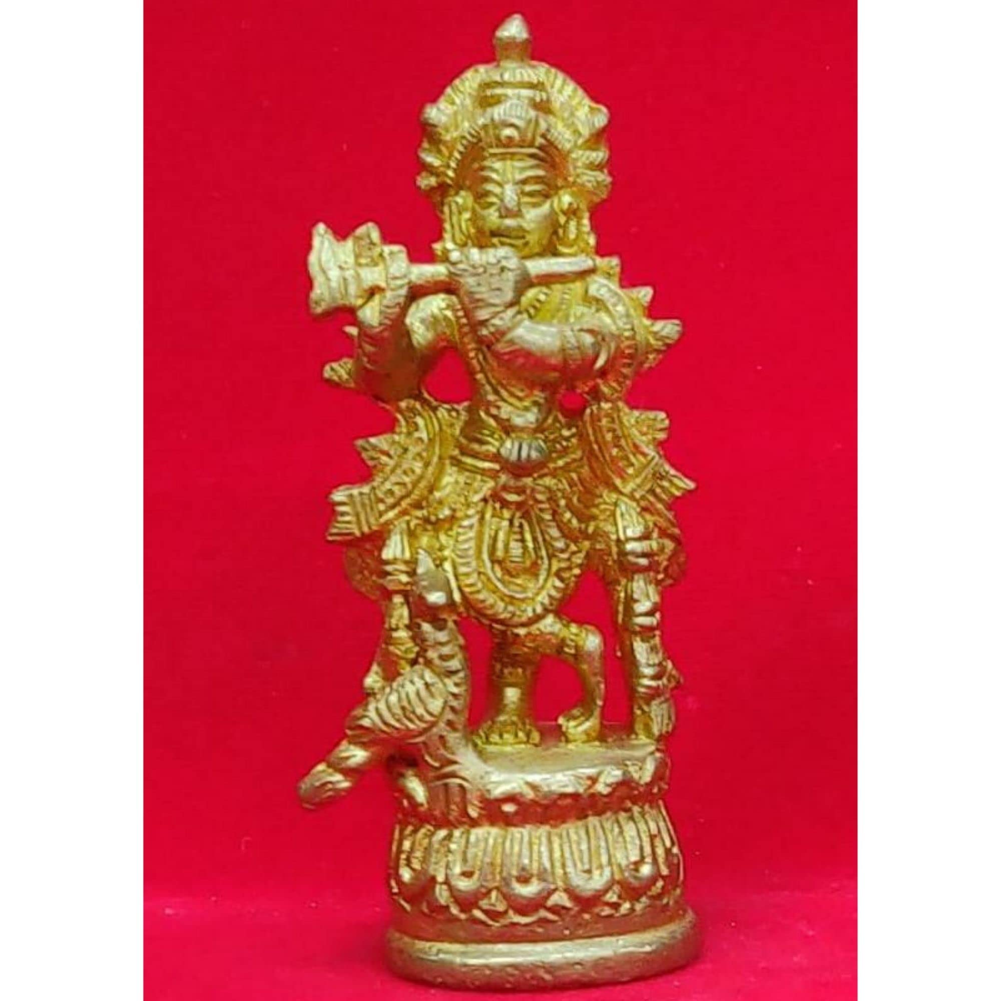 Buy AtoZ India Cart Lord Krishna Statue Brass Krishna Figurine Standing