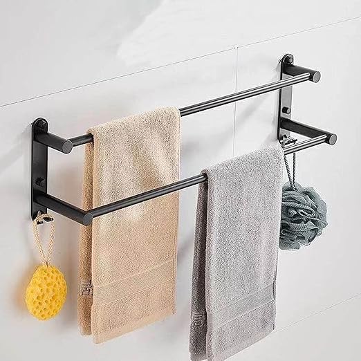 Amazon Co Jp タオル掛け タオルバー 収納ラック 洗面所 お風呂場 キッチン 強力粘着 壁掛け式 穴なし取り付け 穴あけ取り付け バスタオル収納ラック バスルームの棚 壁に取り付けられた穴の開いていないタオルラック タオル掛け 1層 2層 3層 ホーム キッチン