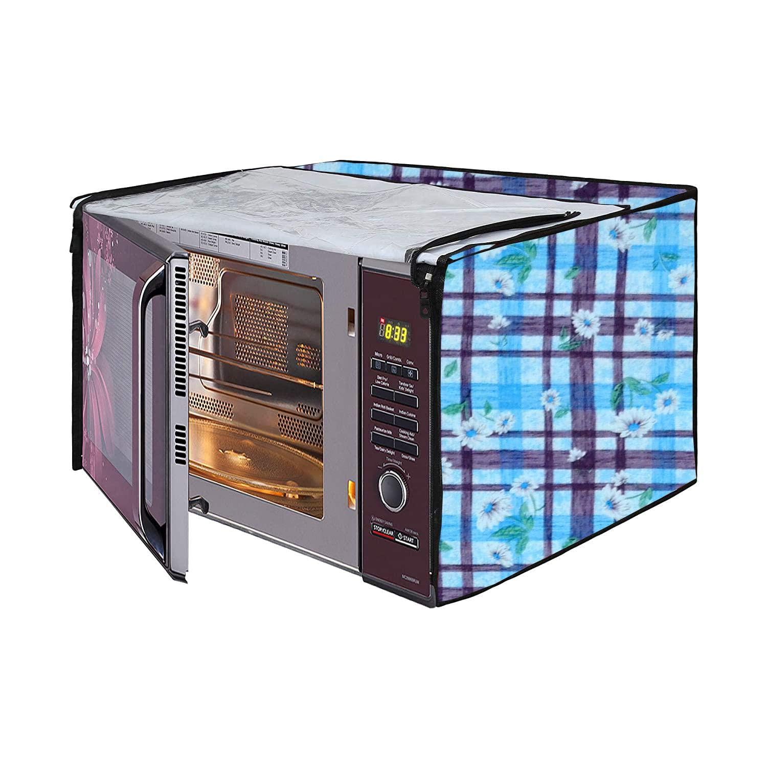 Microwave Oven Cover for LG 21 Litre Convection Waterproof & Dustproof PVC | Heat Resistant, Stainproof & Washable | Decorative Kitchen Appliance Cover (49 cm X 43 cm X 29 cm) pr23