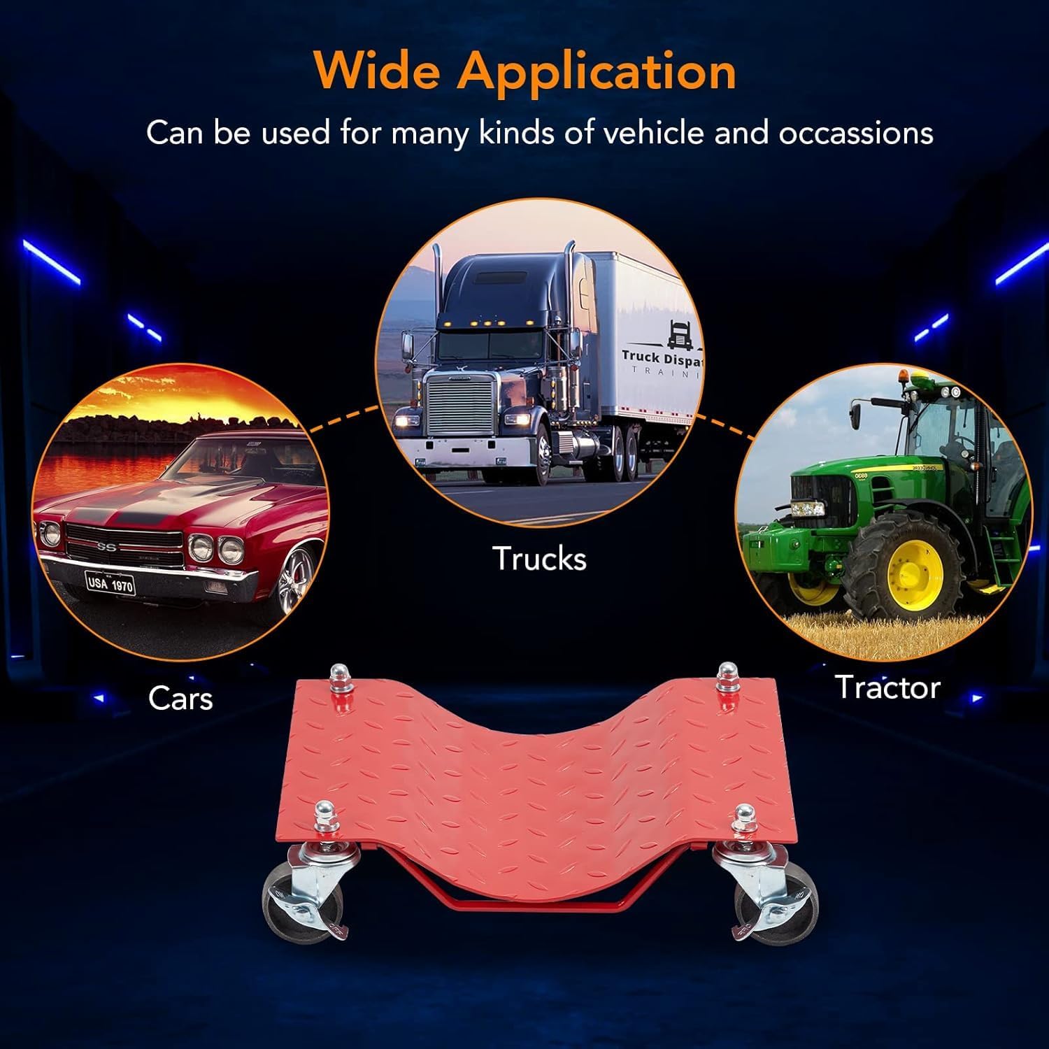 Set di sollevatori per auto e moto, 4 pezzi | e dispositivo di trazione per il trasporto di materiali, industria e ricerca, versatile