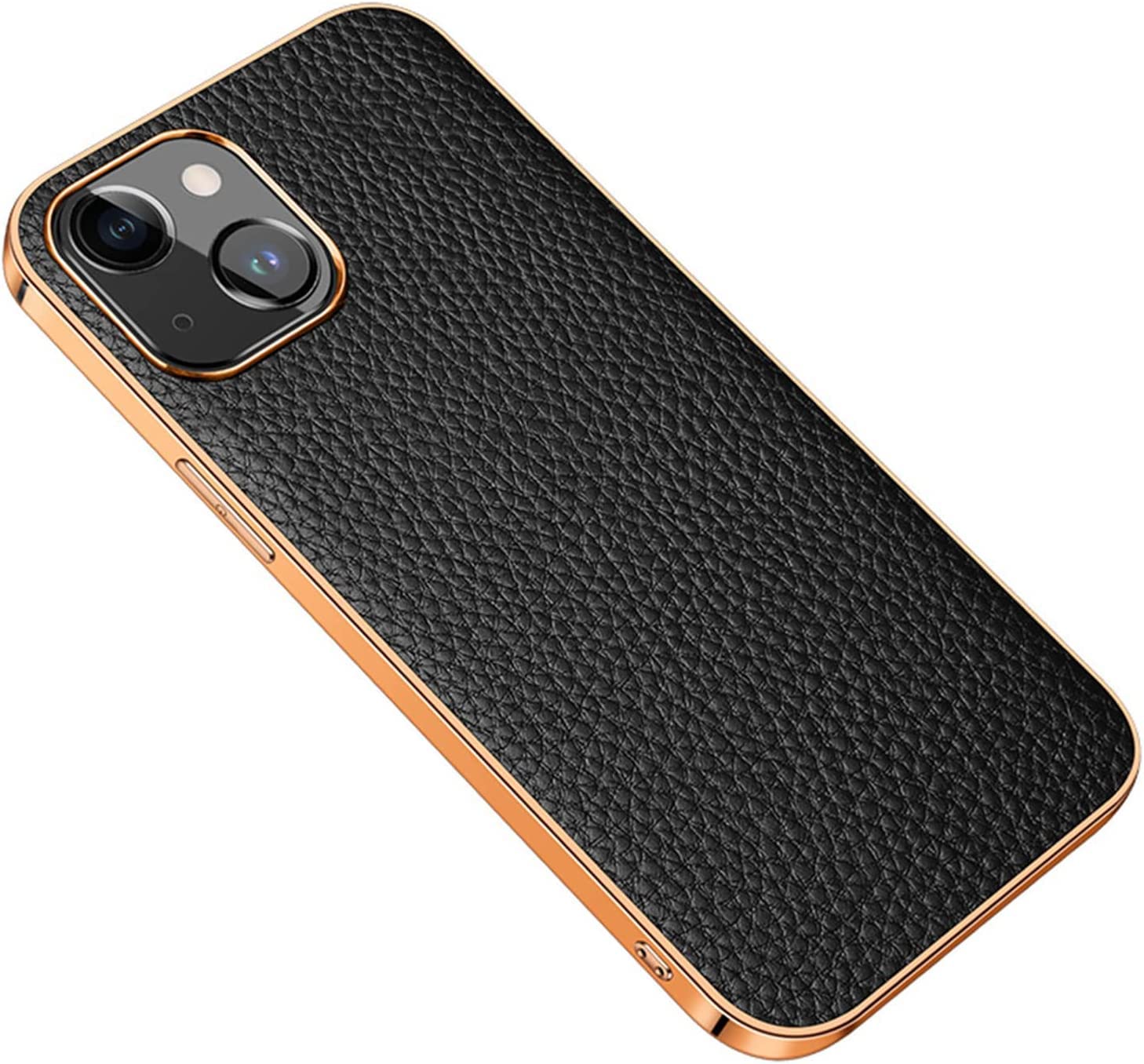 Étui pour iPhone 14 Plus cuir véritable mince flexible plaqué TPU