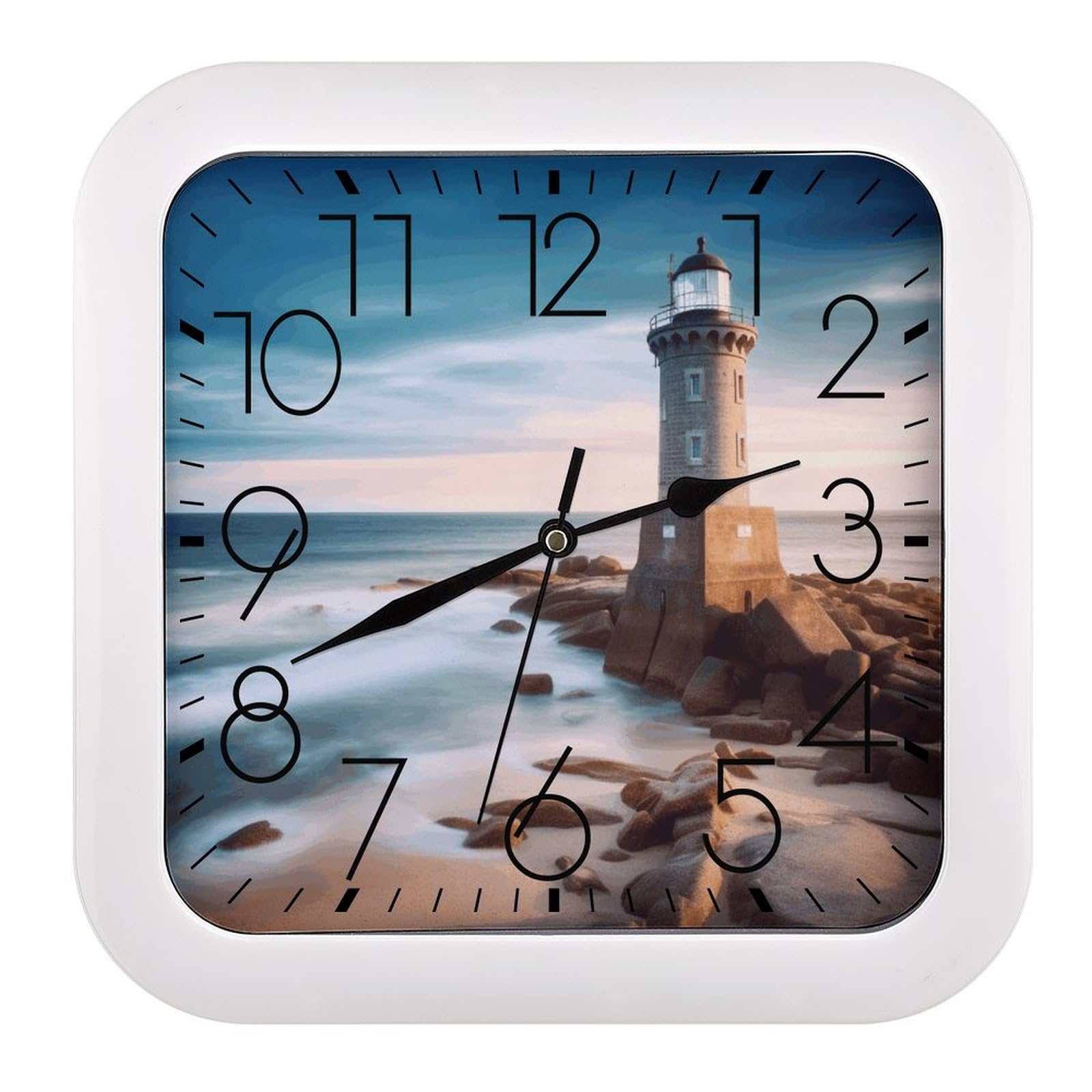 Horloge sans tic-tac carrée pour chambre éliminant les bruits de nuit