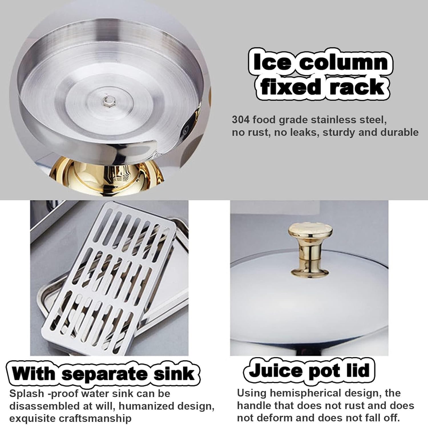 Juice Dispenser - Stainless Steel 16L/24L Drinks Dispenser with Ice Container for Serving Cold Beverages, Cocktails, and Water