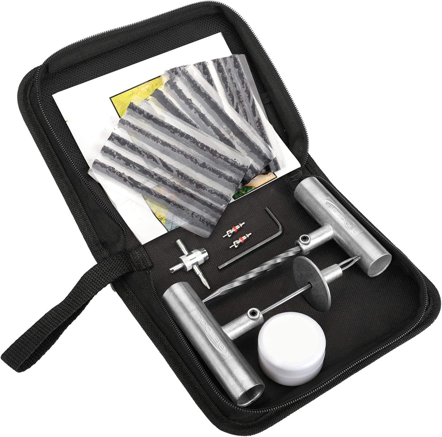 BETOOLL 24-Piece Tire Repair Kit for Cars and Off-Road Vehicles