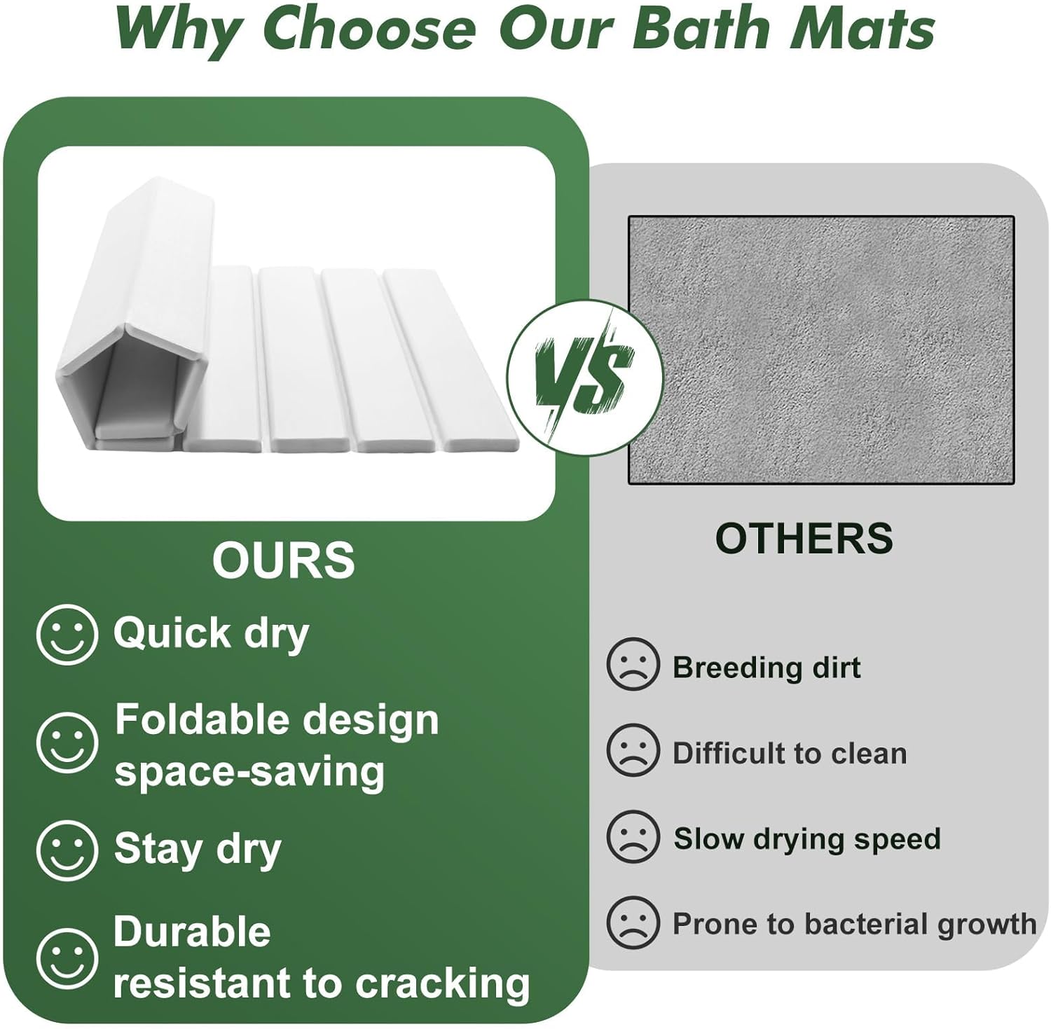 Foldable Stone Bath Mat, 23x15 Inch White Stone Bathmat Quick Dry, Diatomaceous Earth Mats Water Absorbing Diatomite Self Drying Mats, Multi-purpose Drying Mat for Kitchen Counter Dish Bathroom Dry - Image 5