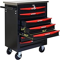 Vista 4 de 7 Drawer Rolling Tool Chest with Locker, 22.2" D Metal Movable Lockable Tool Cart Box Multi-Functional Hardware Storage Cabinet Box for Warehouse