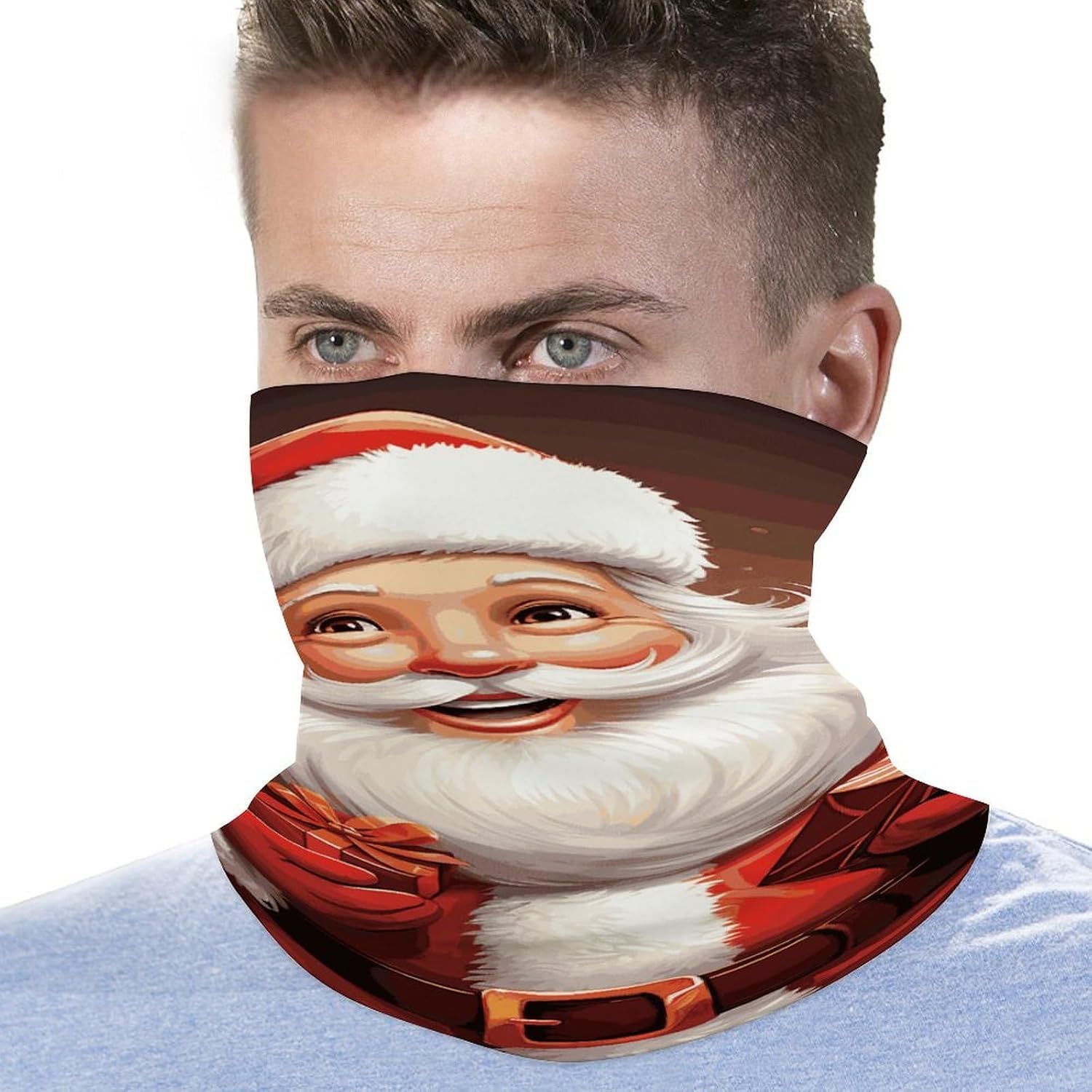 Santa Claus Xmas Gifts Neck Gaiter Face Mask Sun Protection Face Scarf Breathable Windproof Headwear Bandana For Men Women