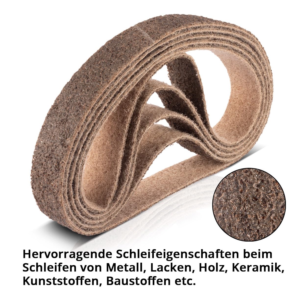 STAHLWERK Set di 5 nastri abrasivi in tessuto non tessuto, grana grossa, 40 x 760 mm, nastro abrasivo universale, abrasivo per levigatrici a nastro, levigatrici a nastro e levigatrici