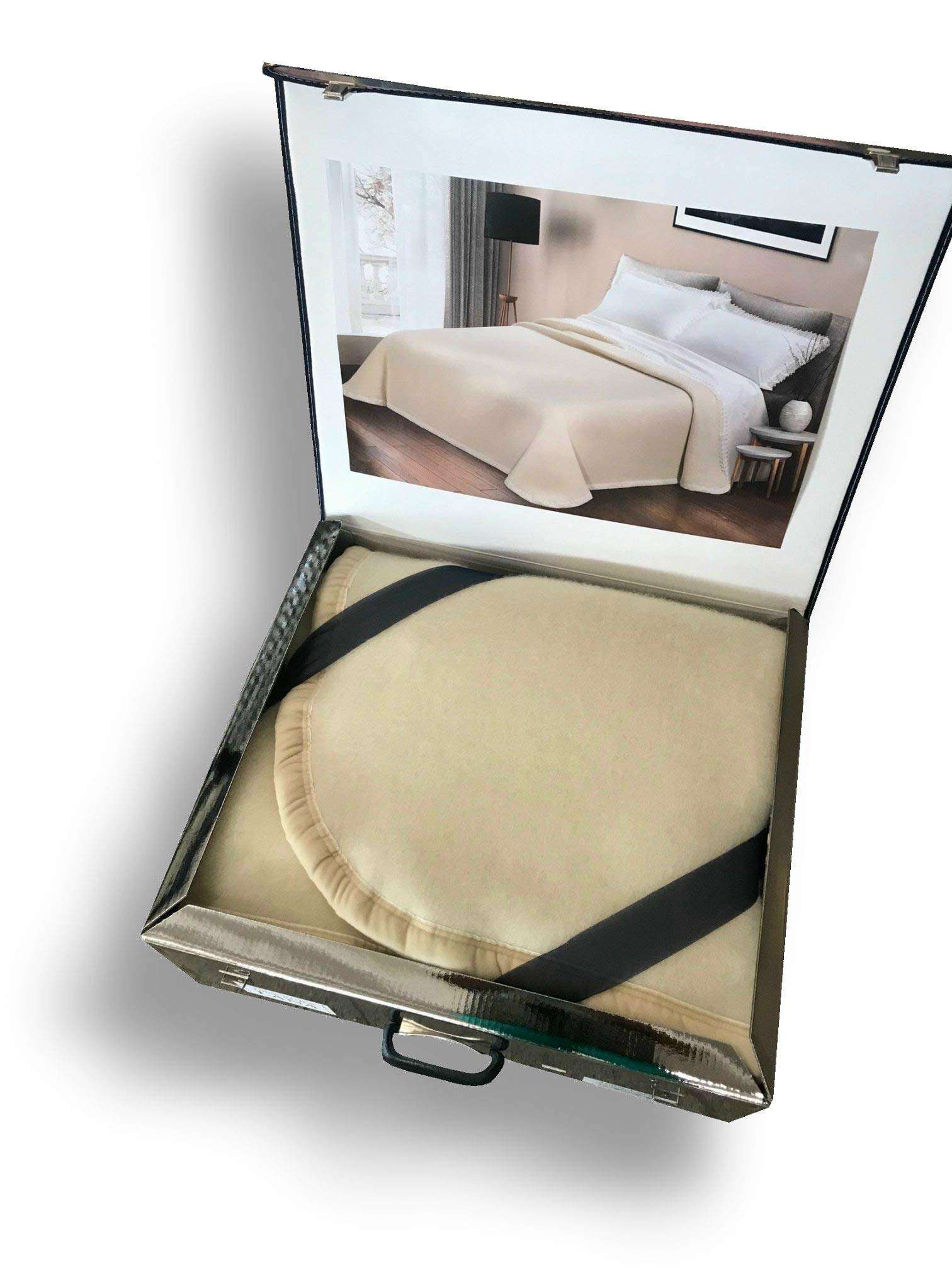 Coperta Invernale 100% Pura Lana Matrimoniale 600 Grammi Mq Col Panna Dea