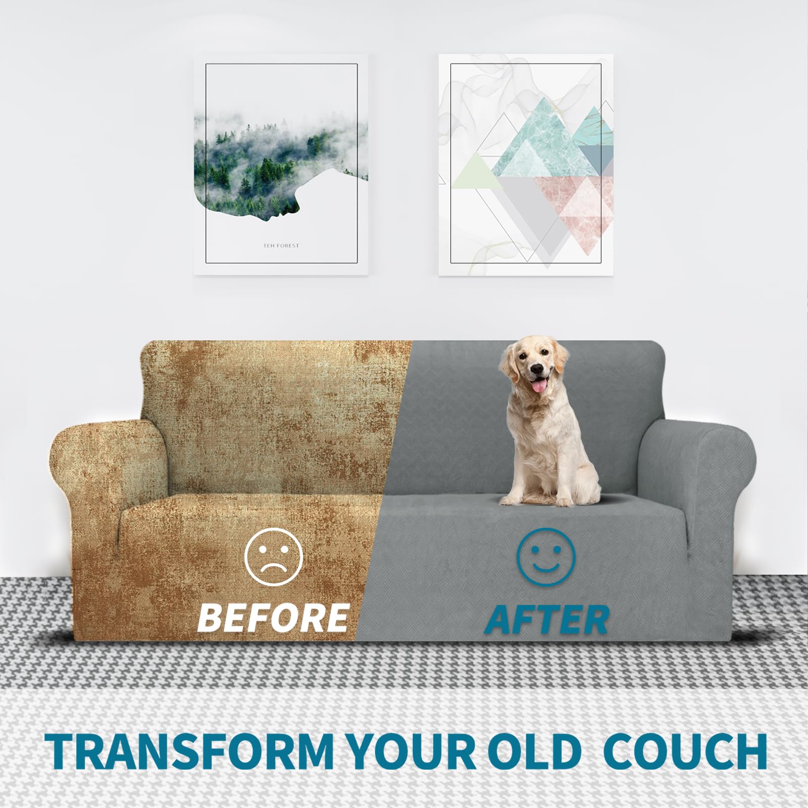 YSTELLAA Elasticizzato Copridivano 3 Posti, Universale Copri Divano Con Braccioli, Moderno Copridivani Elasticizzati, Copridivano Antigraffio Gatto, Sofa Cover Antiscivolo Lavabili, Grigio Chiaro