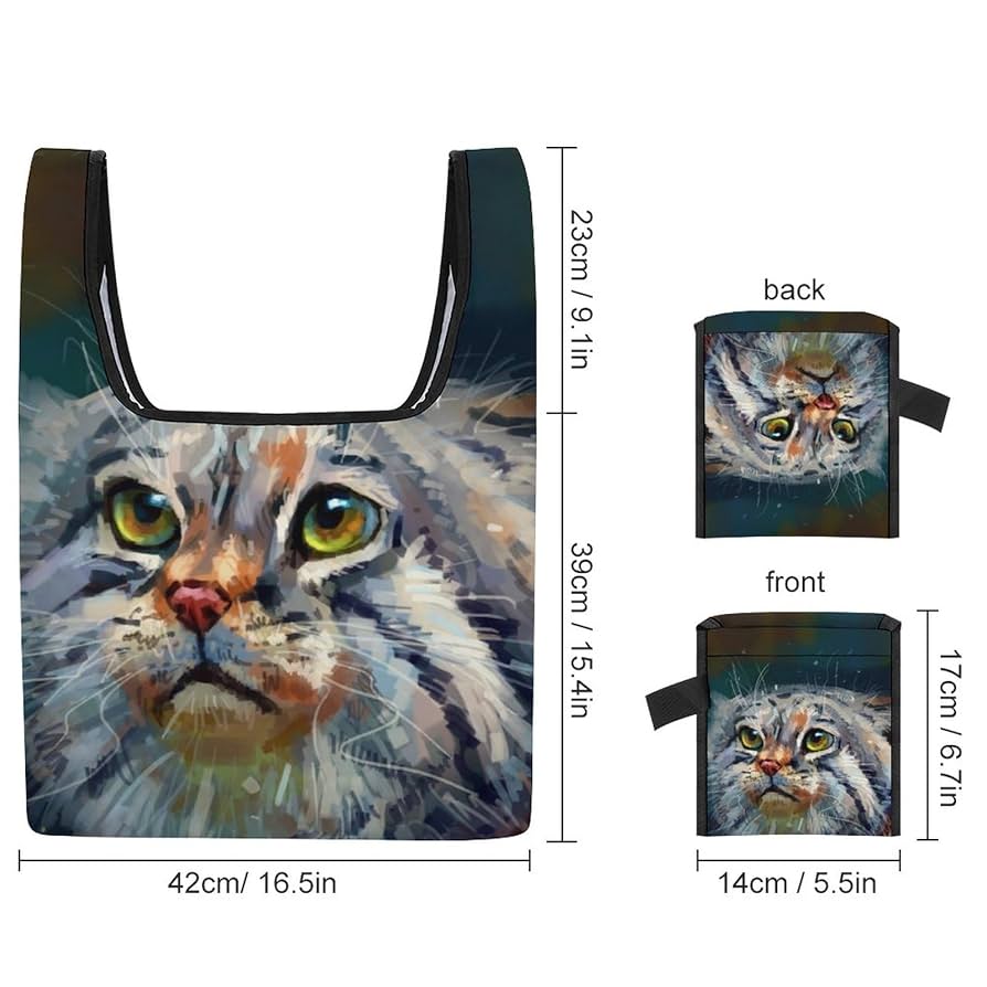 Amazon.co.jp: エコバッグ 猫 絵画 アート マヌルネコ