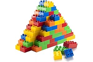 150-Piece Classic Big Building Blocks, Large Toddler Blocks Compatible with Most Brands