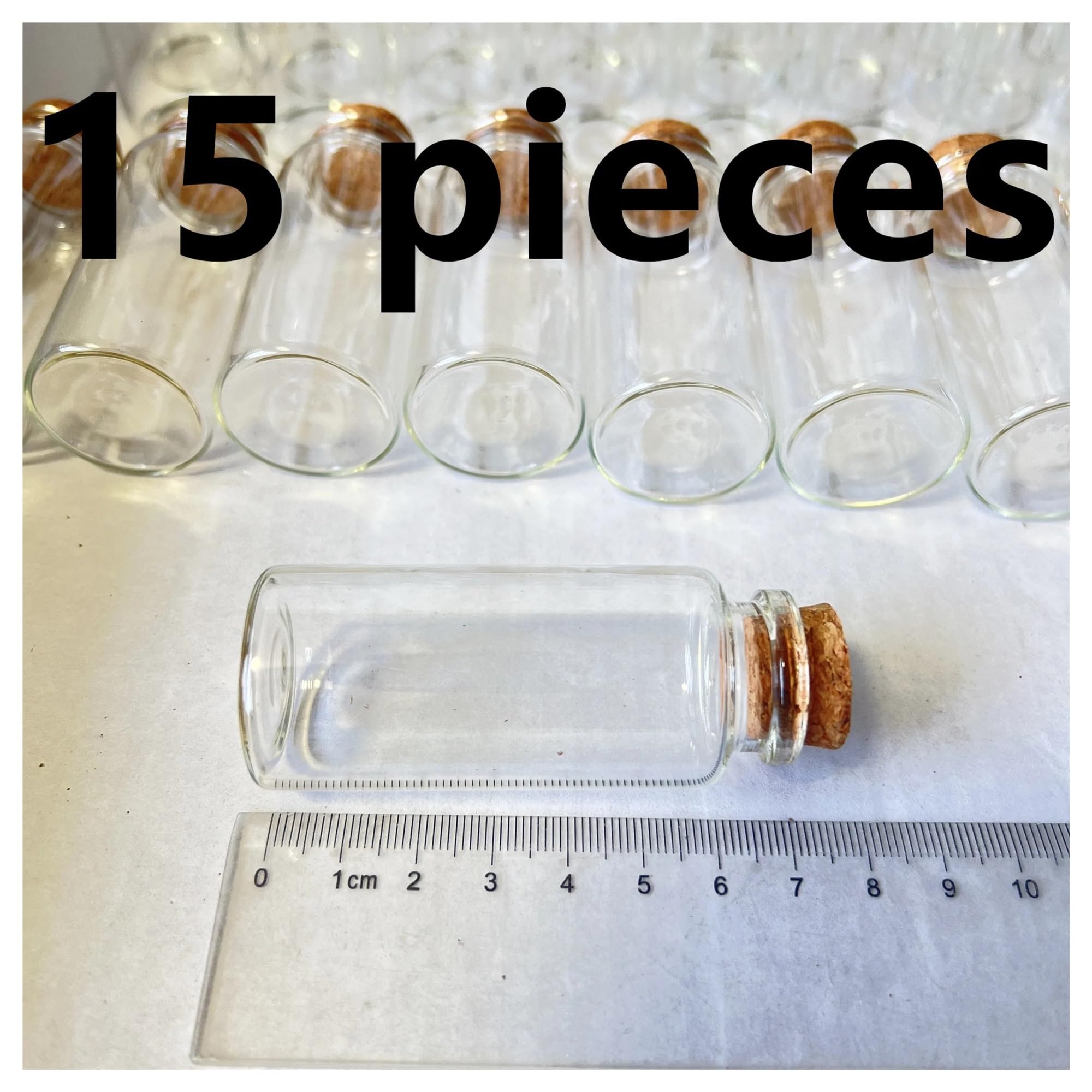 MENGKE Frascos de vidrio de 30 ml (30 x 70 mm), con corcho, pequeños tubos de ensayo, transparentes, ideales for bodas, regalos, 15, 36 y 56 unidades.(15 pieces)