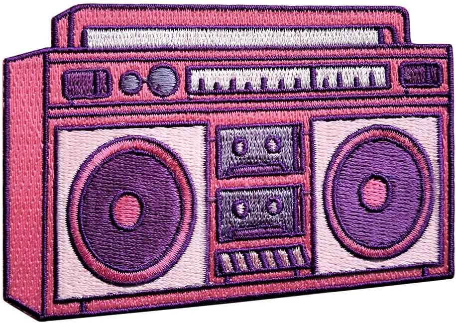 Retro Boombox Iron-On Embroidered Patch
