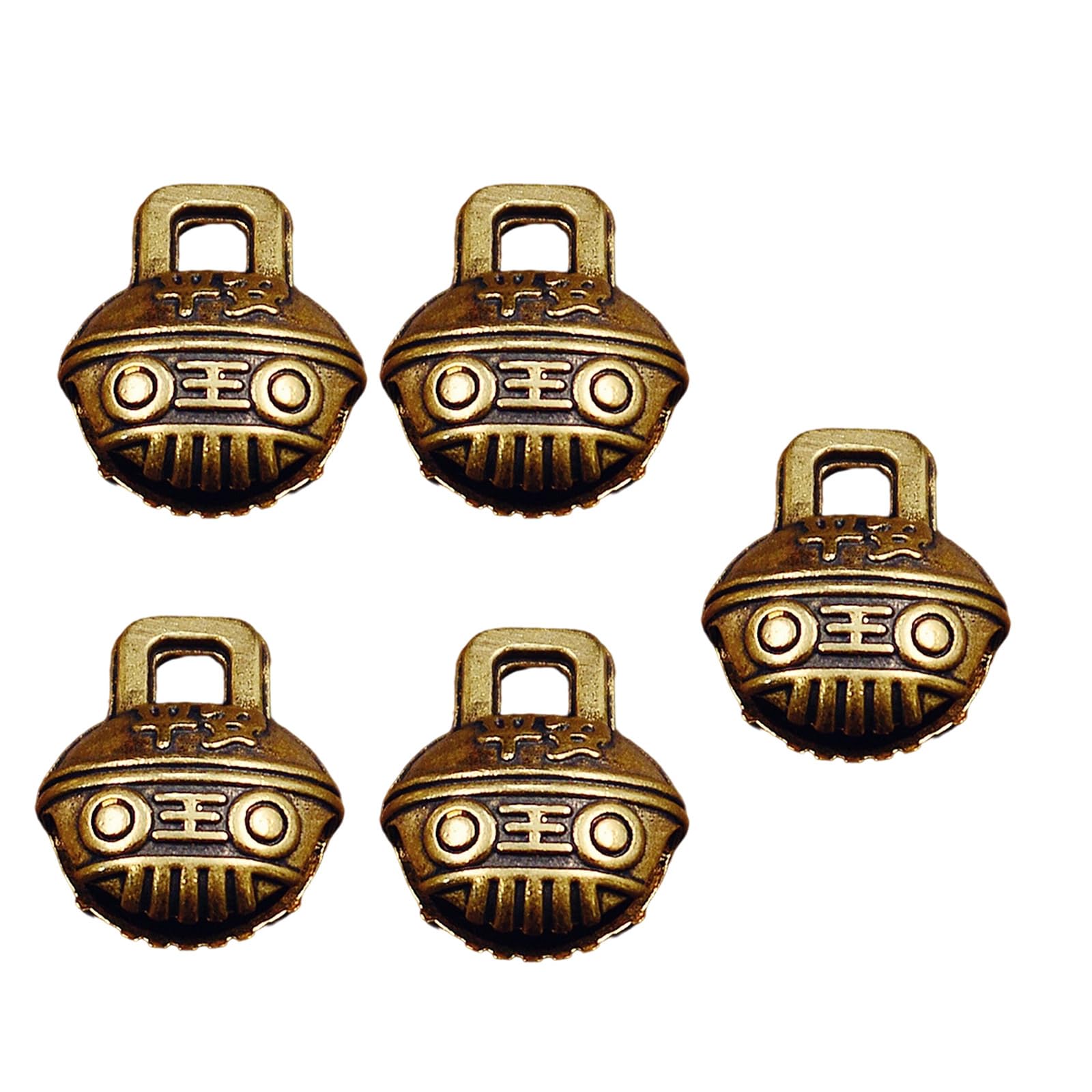 Customizable Antique Copper Blessing Bells Charm Craft Project for Necklace or Keychain Decors Copper Charm Pendant Individualized Peace Blessing Handcrafted Pendant Kit Retro