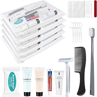Hygiene Kit, Individually Packaged (5-Pack) | Personal Hygiene Kit, 10-In-1 Toothbrush and Toothpaste Travel Kit—Ideal for Travel, Hotels, and Camping