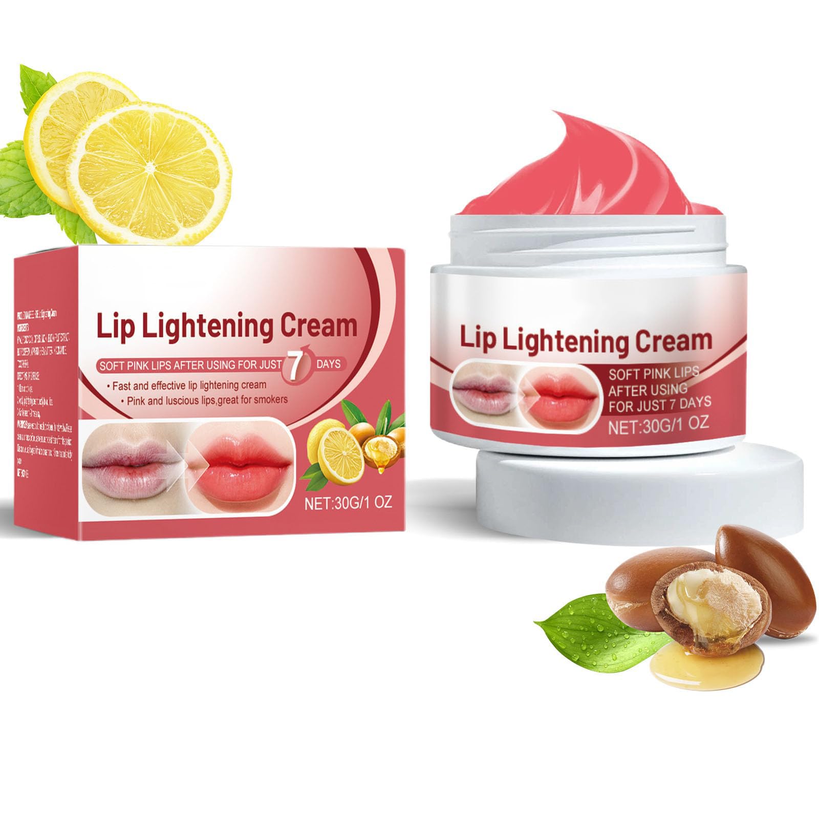 Azonee Lemon Lip Lightening Cream, Moisturizing And Brightening Lip Balm, Lip Lightening for Dark Lips, Anti Drying And Peeling Lip Lines, Natural Lip Exfoliator with Shea Butter and Vitamin E