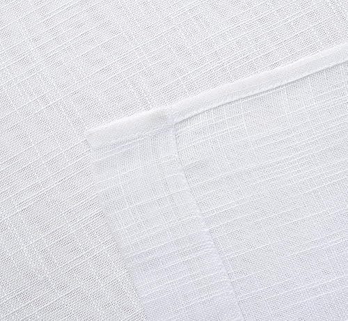 Miniatura 8 de Cortinas para sala de estar de 2 paneles (2 x 37 pulgadas de ancho), cortinas con textura de lino, con ojales, de la marca Miuco