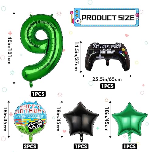 Miniatura 2 de 6 globos de cumpleaños con controlador de juegos, globos de aluminio de mylar, suministros para fiestas, decoraciones de juego (9)
