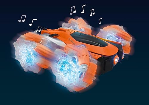 Miniatura 3 de LEXiBOOK - Crosslander Coche de control de radio que brilla en la oscuridad, control remoto, recargable, juego de acción electrónico, naranjanegro,