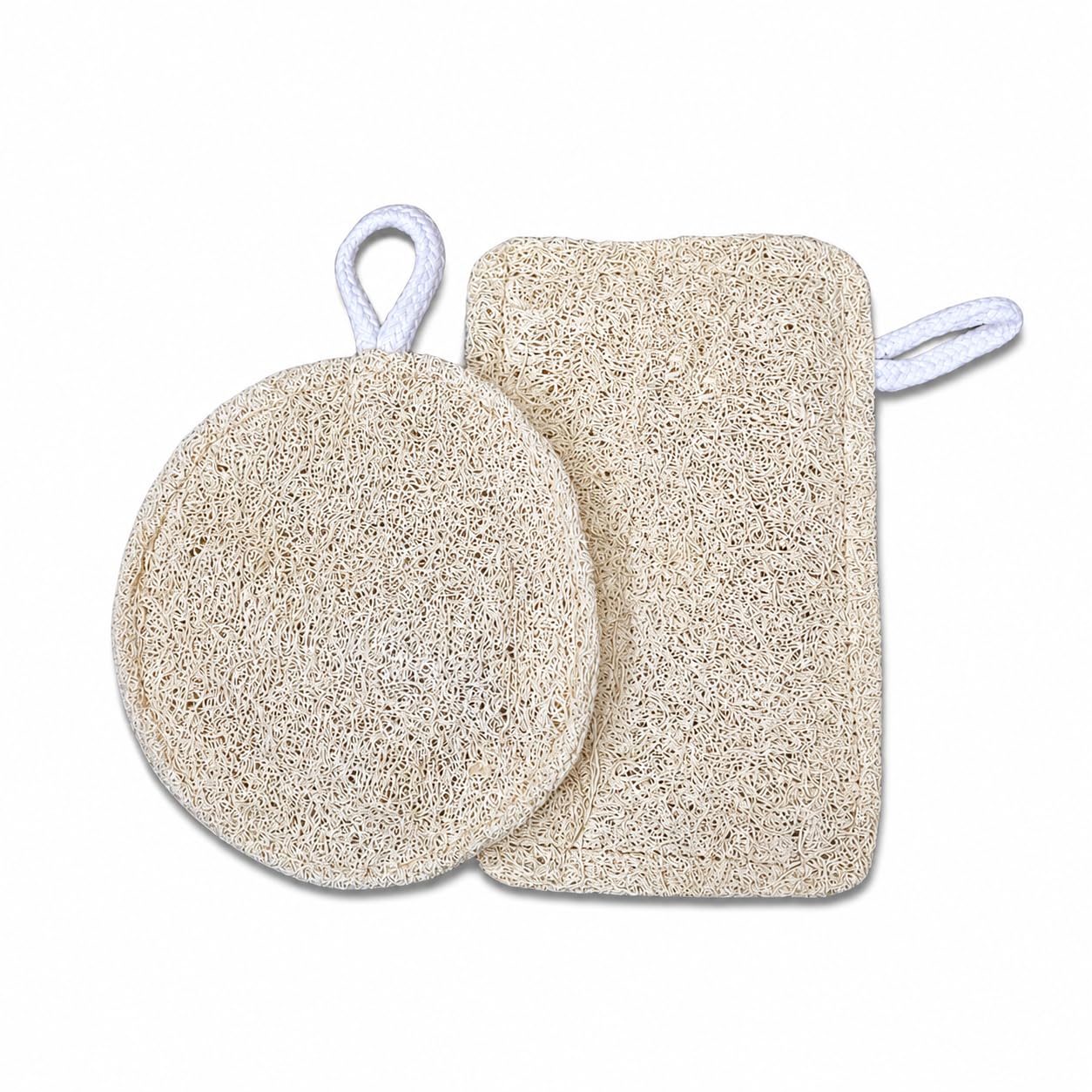 Natural Loofah for Bathing | Organic Loofah for Men & Women | Pack of 2 (Circle & Rectangular)-image-49
