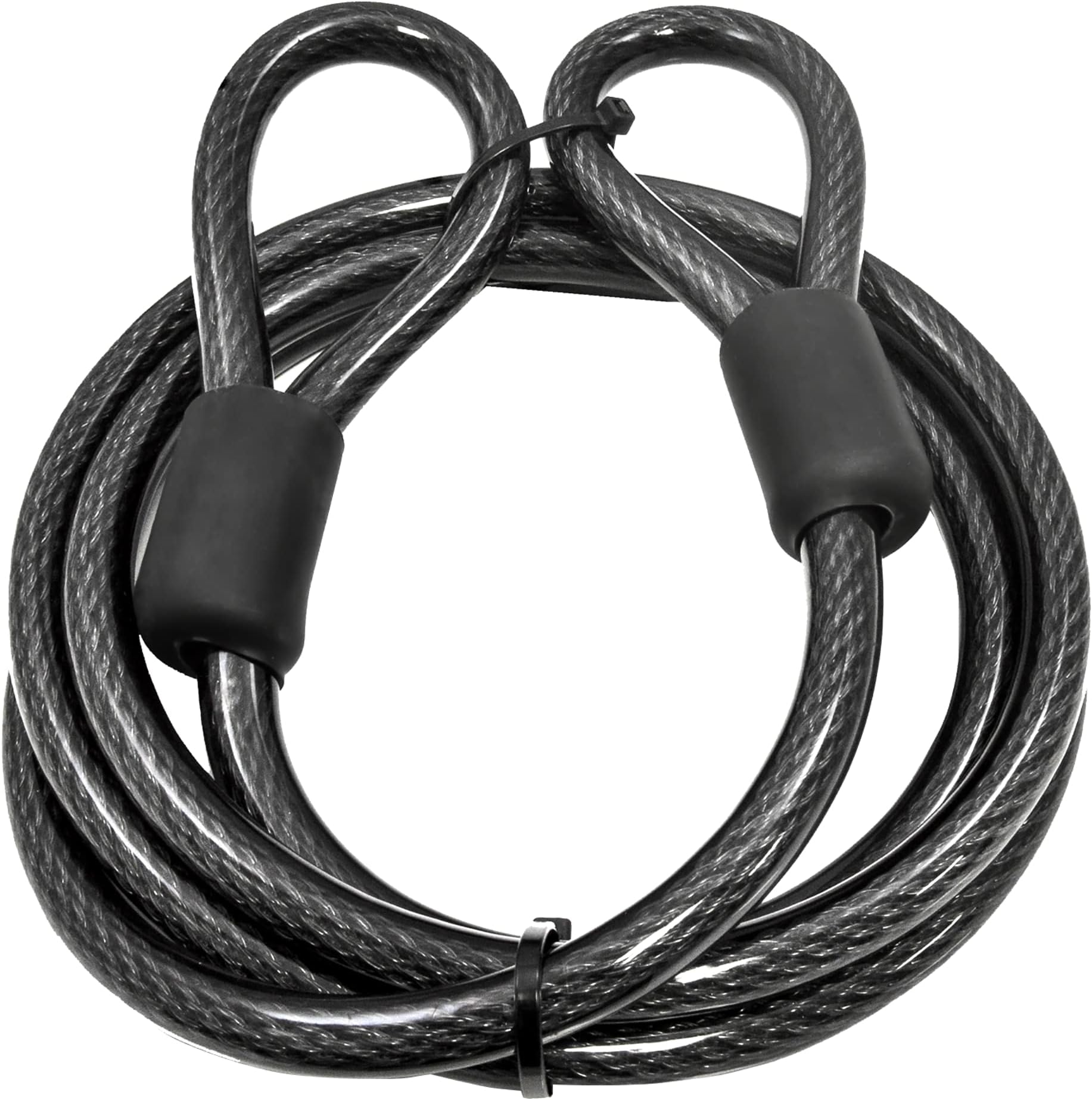 Lumintrail 12mm (1/2 inch) Heavy-Duty Security Cable, Vinyl Coated Braided Steel with Sealed Looped Ends (10-FT)