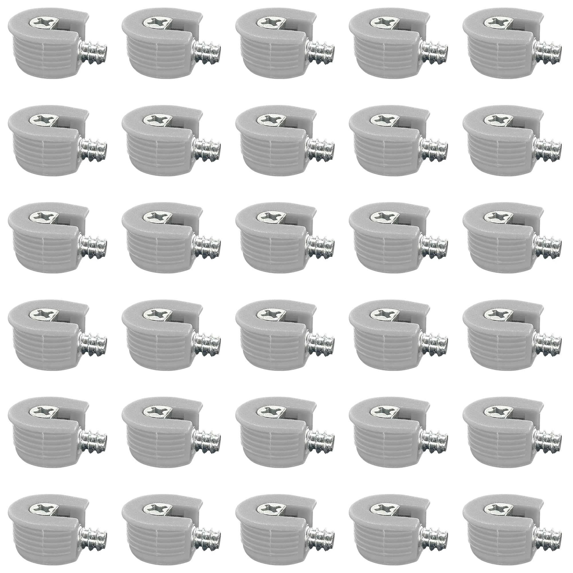 30 PCS Furniture Connectors Eccentric Cam Lock,Funiture Connection Fixing Screws (Grey), M6 - Image 2