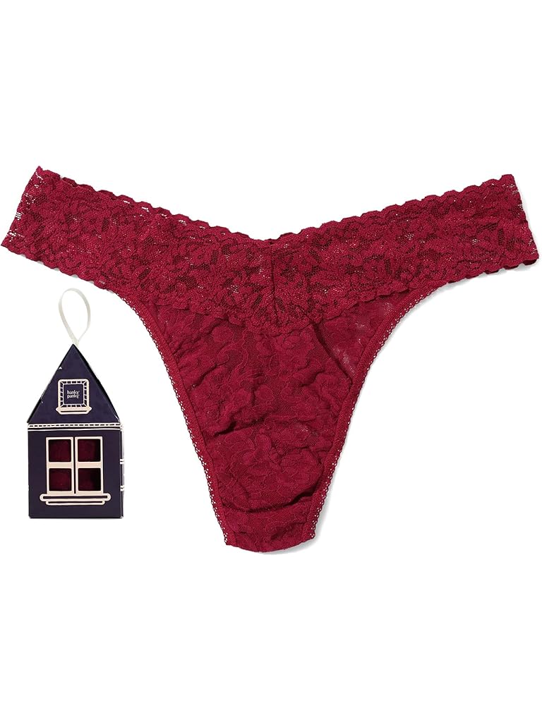 Burgundy Hanky Panky Signature Lace Original Rise Thong Gingerbread House