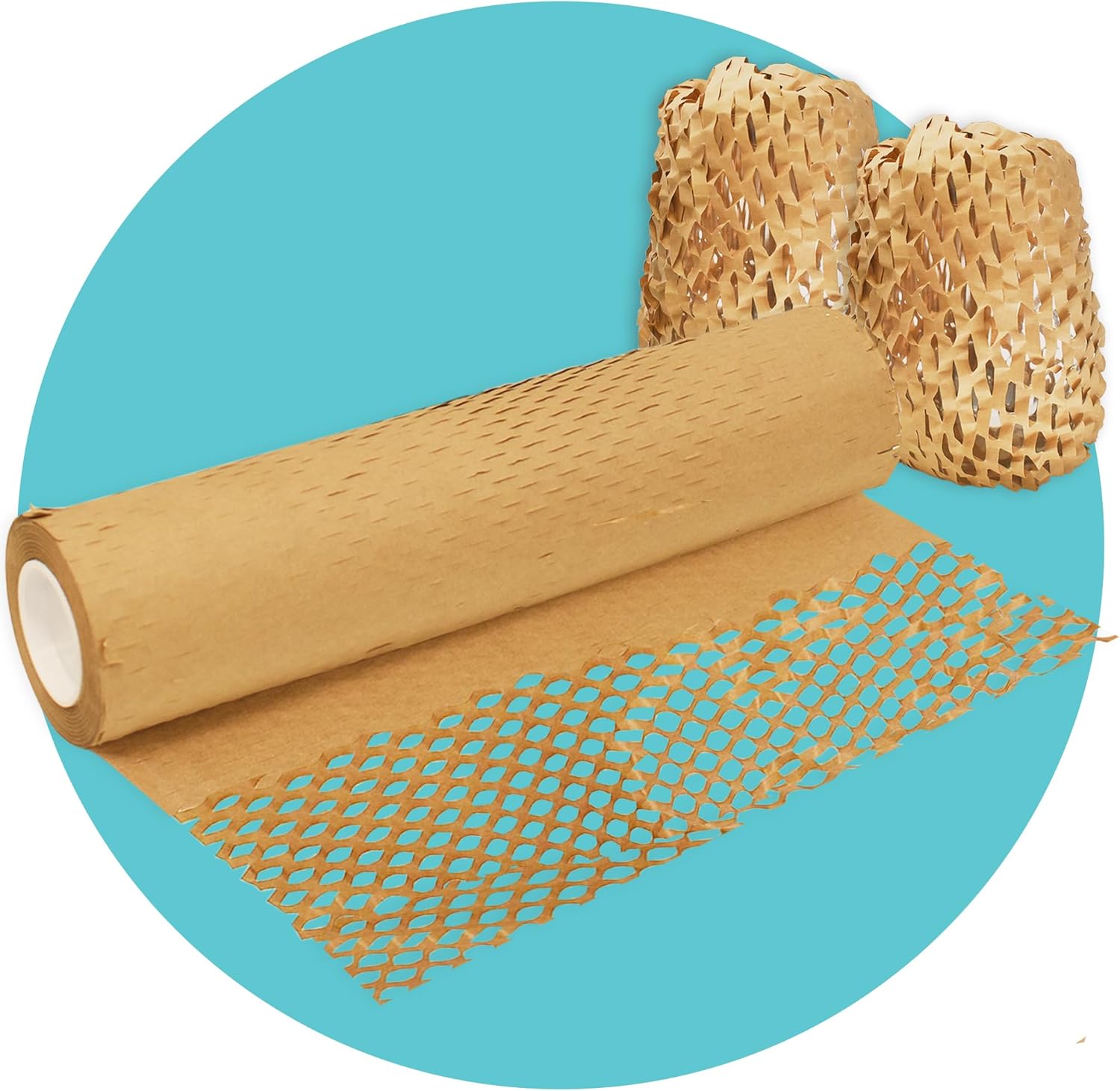Triplast Brown ECO Honeycomb Wrapping Paper (1 Roll, 38cm x 30m) - Plastic-Free Bubble Wrap Alternative - Brown Packing Paper for Moving House - Hive Cushioning Wrap for Gifts & Fragile Items