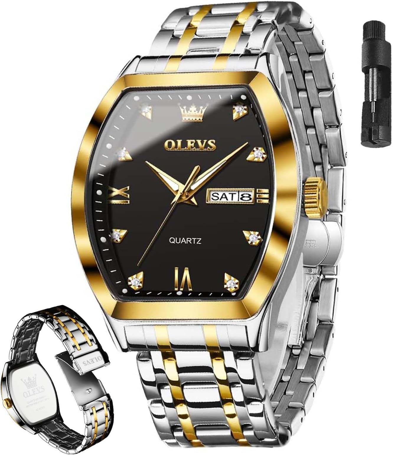 Mens Watches Luxury Business Analog Quartz Watches for Men with Stainless Steel Dress Date Waterproof Luminous Wrist Watches