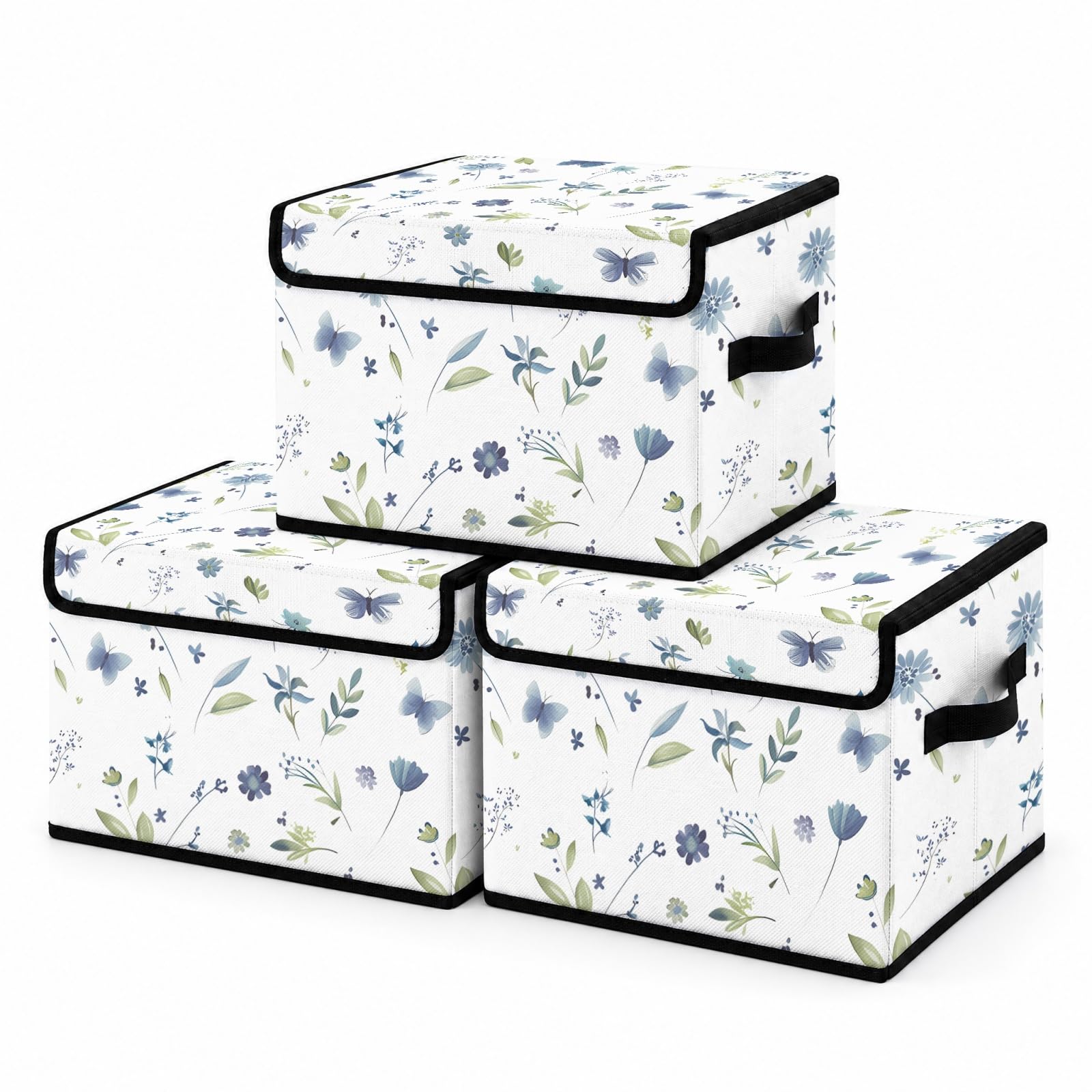 Stackable Storage Bins with Lids 3 Pack