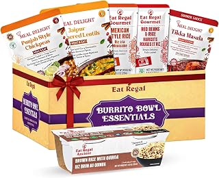Eat Regal Burrito Bowl Essentials Gift Box (Pack of 6) — Limited Edition Holiday Gift with curry & Ready Rice for Burrito Bowl Recipes | Heat and Eat| Microwaveable| Ready in Minutes