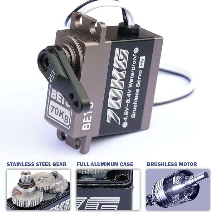 Servo Brushless 70kg Alta Torque Impermeable para RC miniatura 4