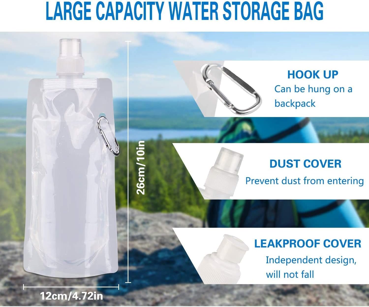 Lixada Water Filter Straw with 5000L Filtration 0.01 Micron Purifier Survival Gear for Hiking, Camping, Travel, Emergency