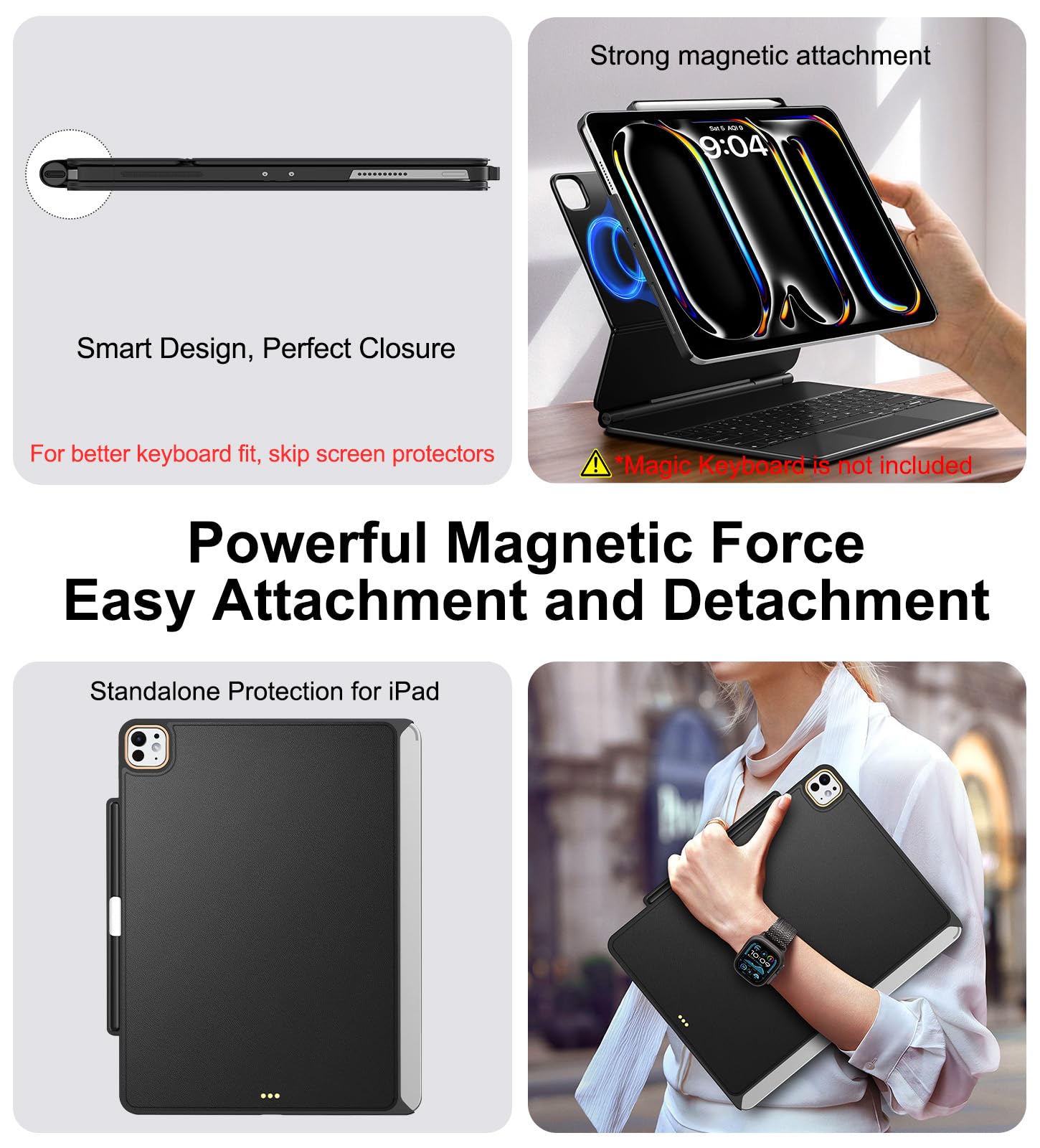 Magic-Keyboard Case Compatible with iPad Pro-13 inch M4 2024