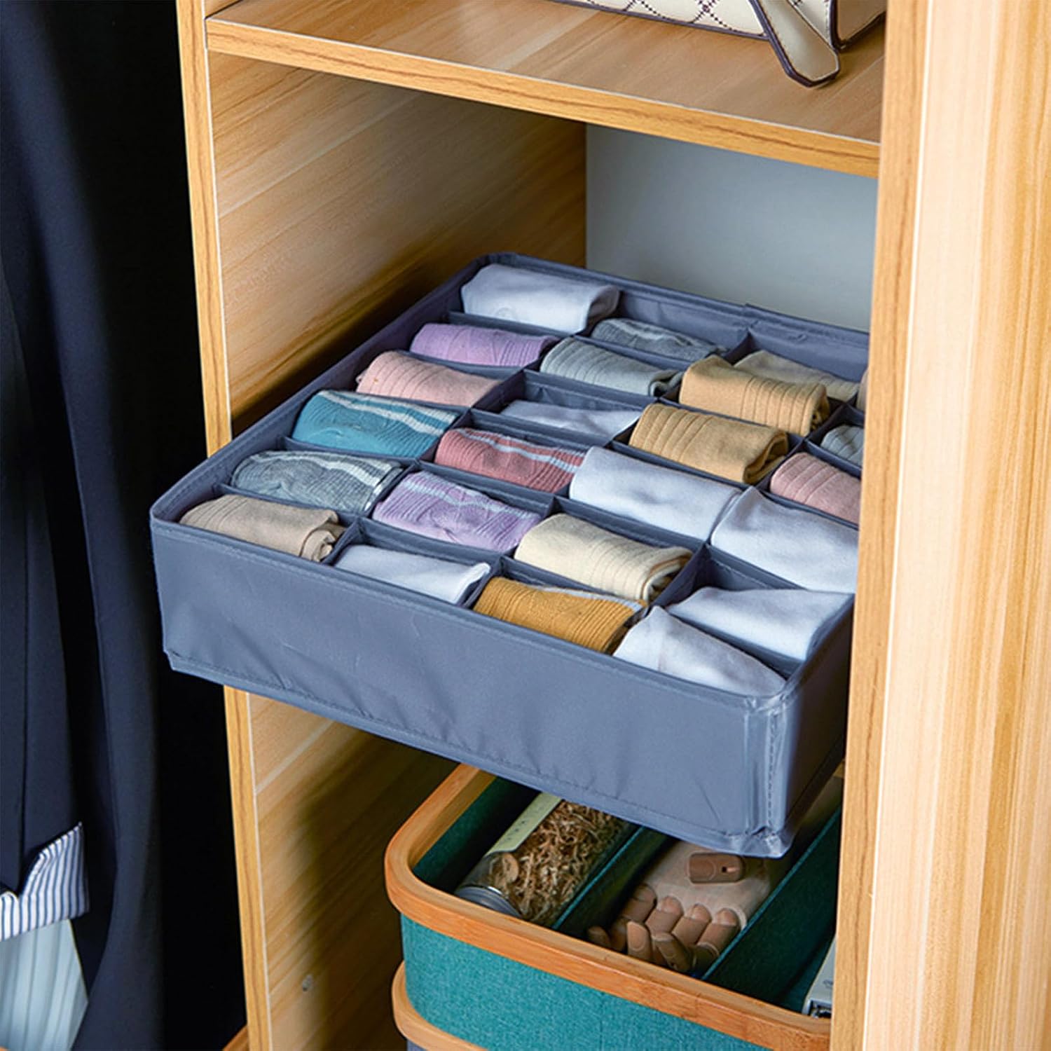 Bra Underwear Organizer Storage Box Panties Socks Wardrobe Clothes Organizers Cabinet Drawers Dividers Separator Sock Storage Organizer Dividers