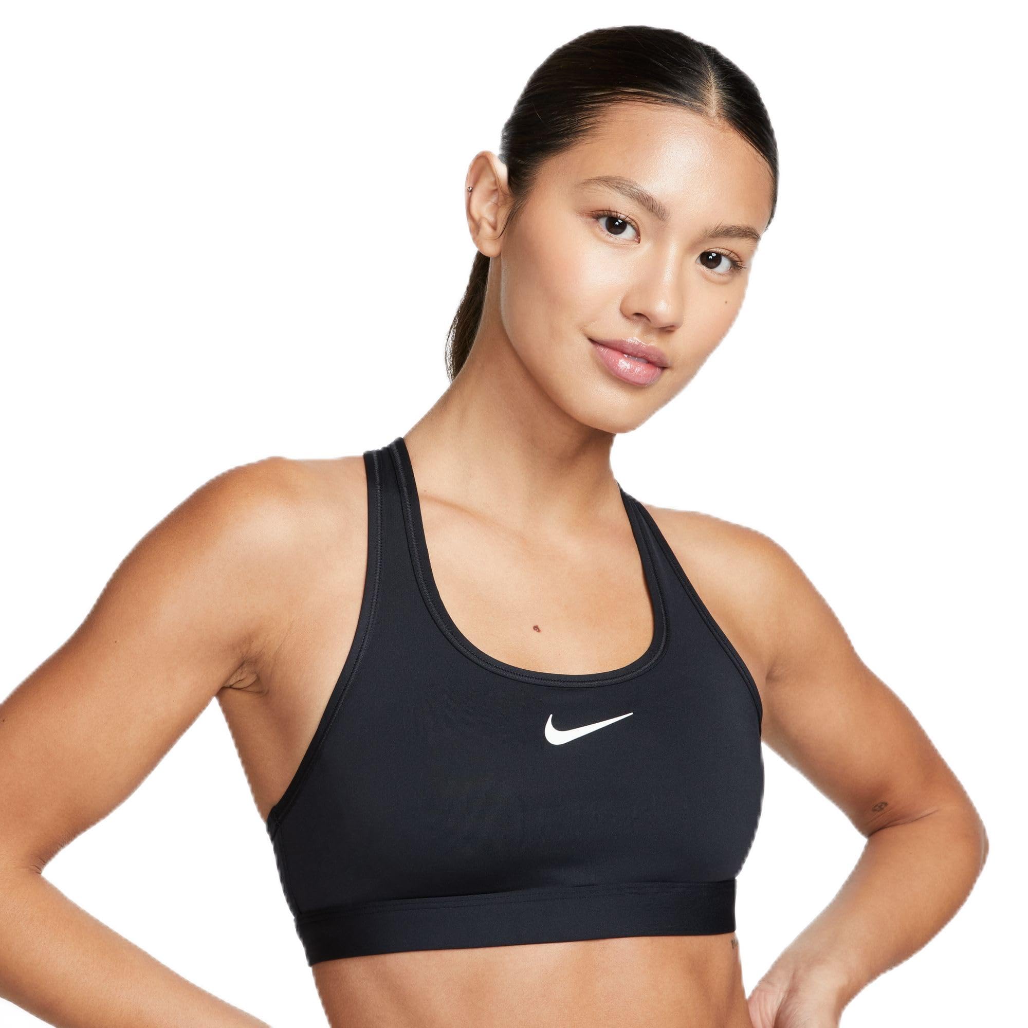 AS W NK SWSH MED SPT Bra Black/White-image-44