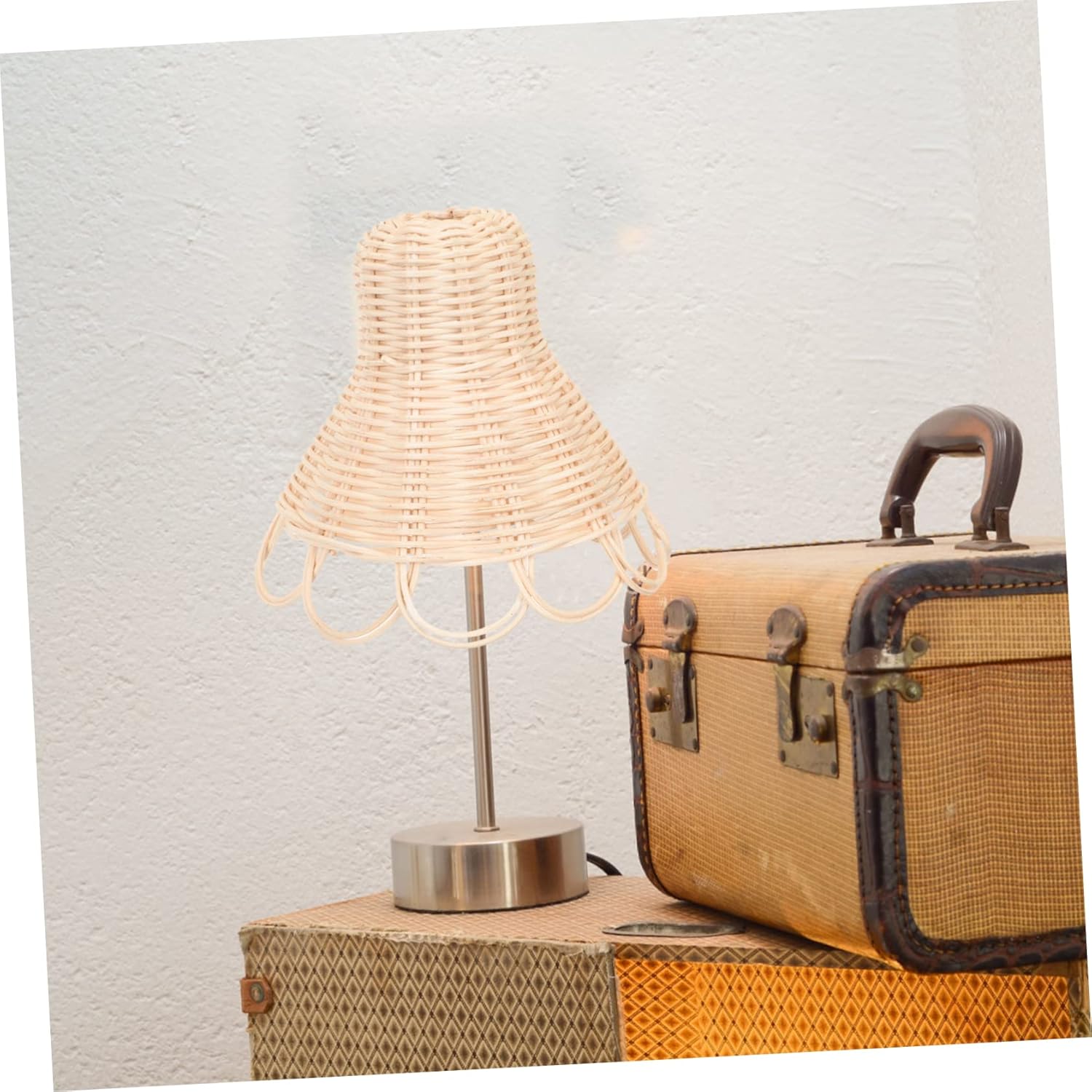 Cabilock 3pcs Rustic Rattan Woven Lamp Shade Vintage Ceiling Light Cover for Home and Restaurant Decor Softens Light for Boy Girl Rooms Corridors and Cafes
