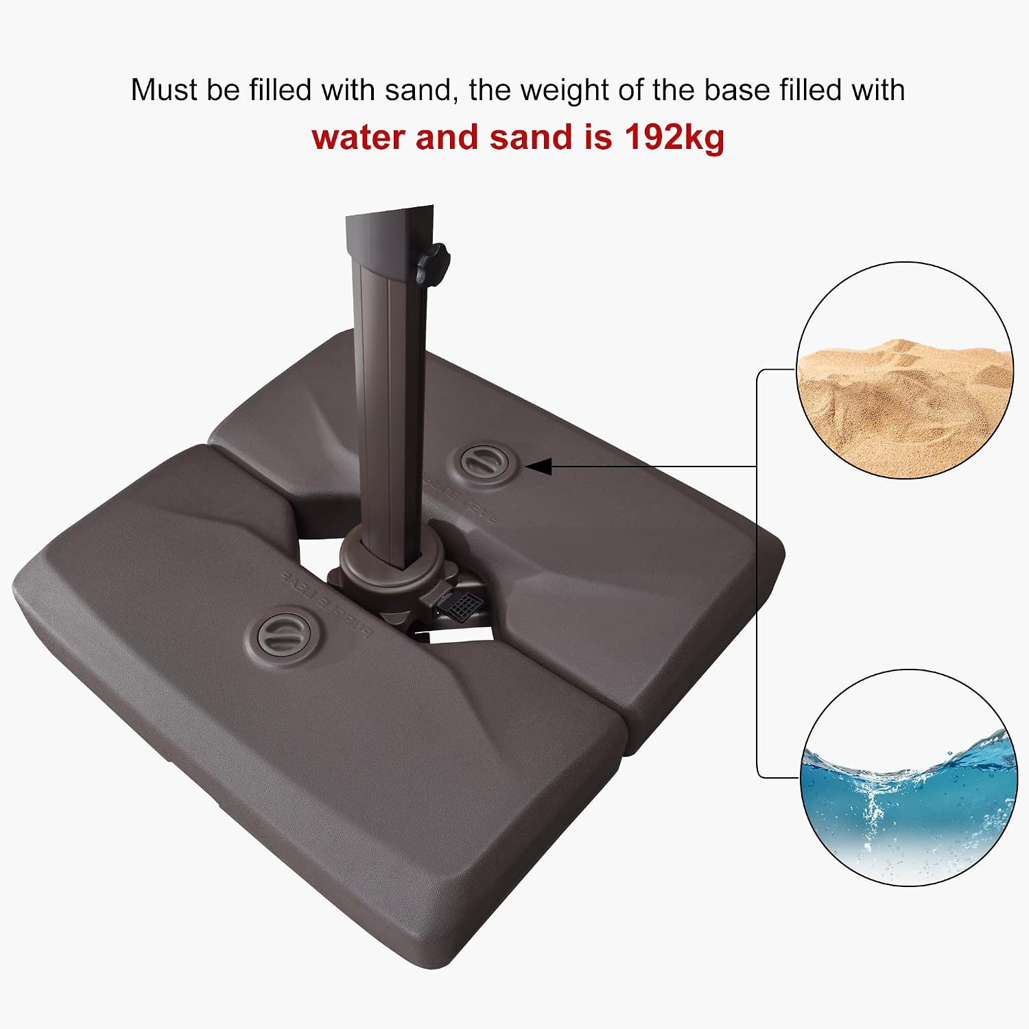 PURPLE LEAF Patio Umbrella Sturdy Base PL2120GT Stand Cantilever Umbrella Base for Outdoor Umbrella