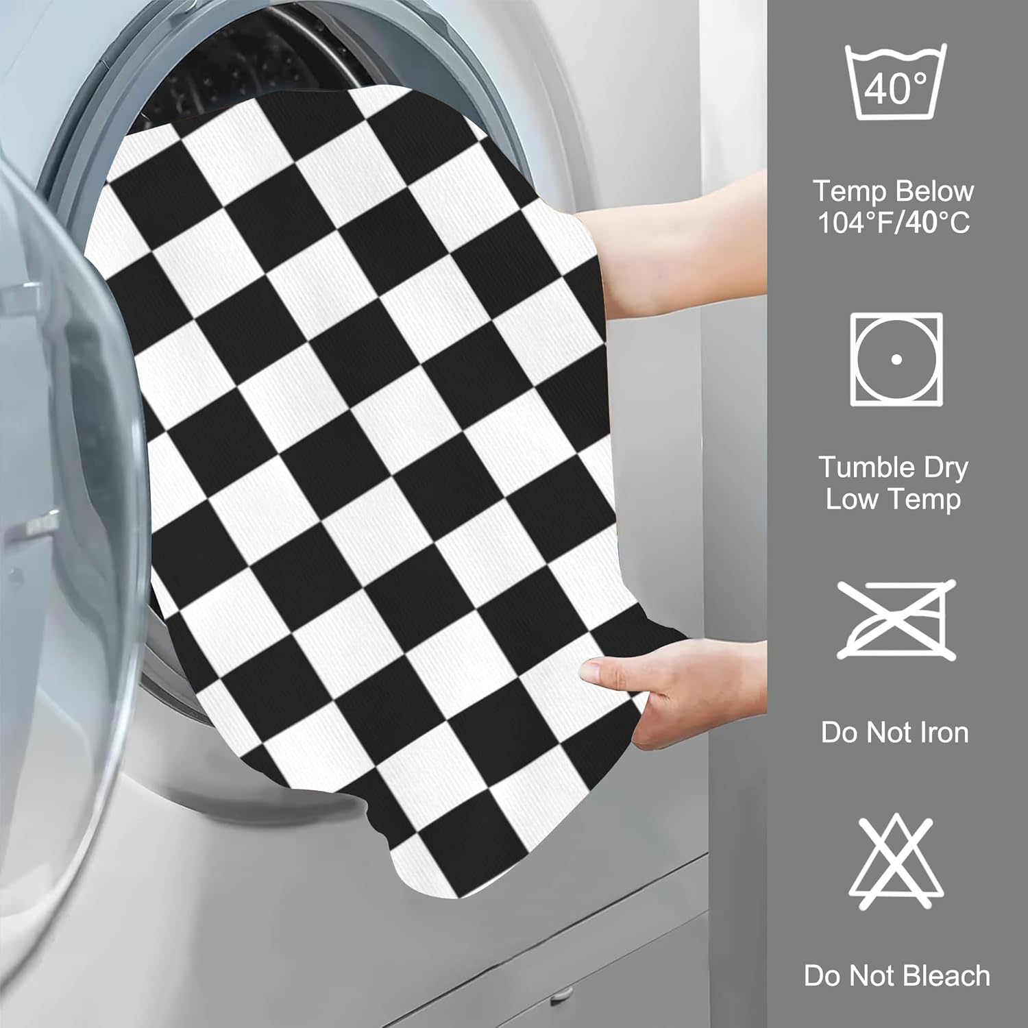 Checker Gameboard Hand Towels for Bathroom - Set of 2 Soft Absorbent Bath Towels for Kitchen, Sports, Gym, Yoga, Home Decor - 14 x 28 in - Image 6