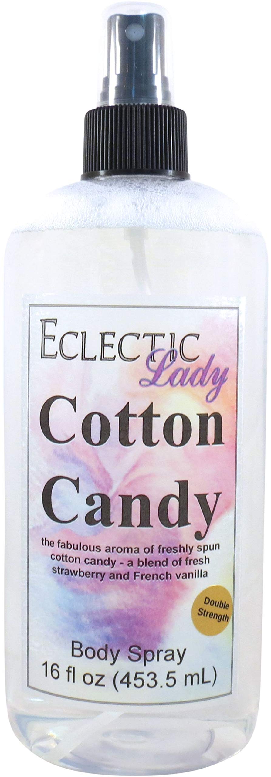 Cotton Candy Body Spray, Double Strength, 16 ounces, By Eclectic Lady, Body Mist for Women with Clean, Light & Gentle Fragrance, Cologne with Soft, Subtle Aroma For Daily Use
