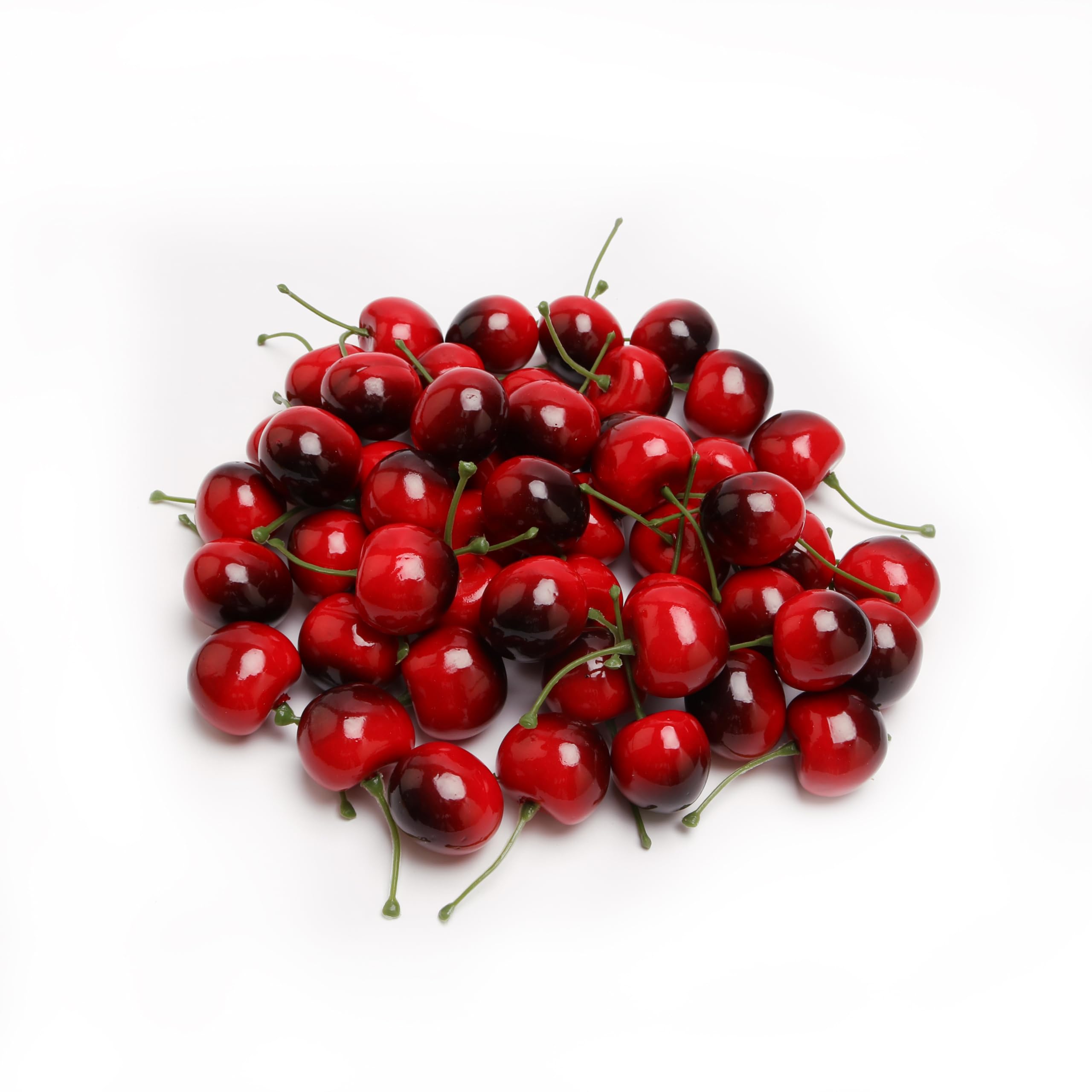 caiyjhao 50PCS Dark Redartificial Cherry Simulation Fruit Model Red Cherry Home House Kitchen Party Decorative Desk Ornaments