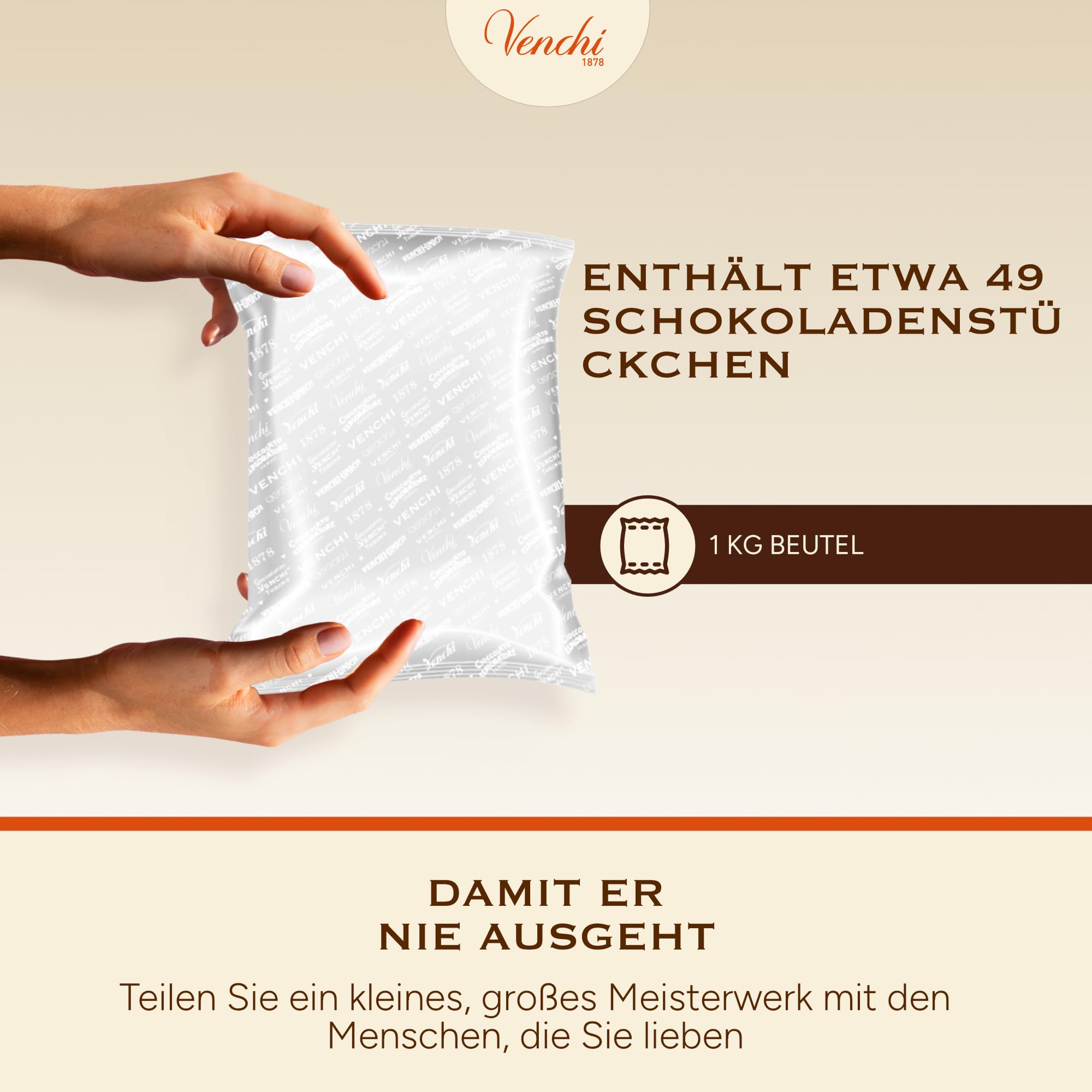 Venchi - Chocoviar Arancia - Praline extra zartbitter mit Füllung aus Blutorange, 1 kg - Glutenfrei - Vegan
