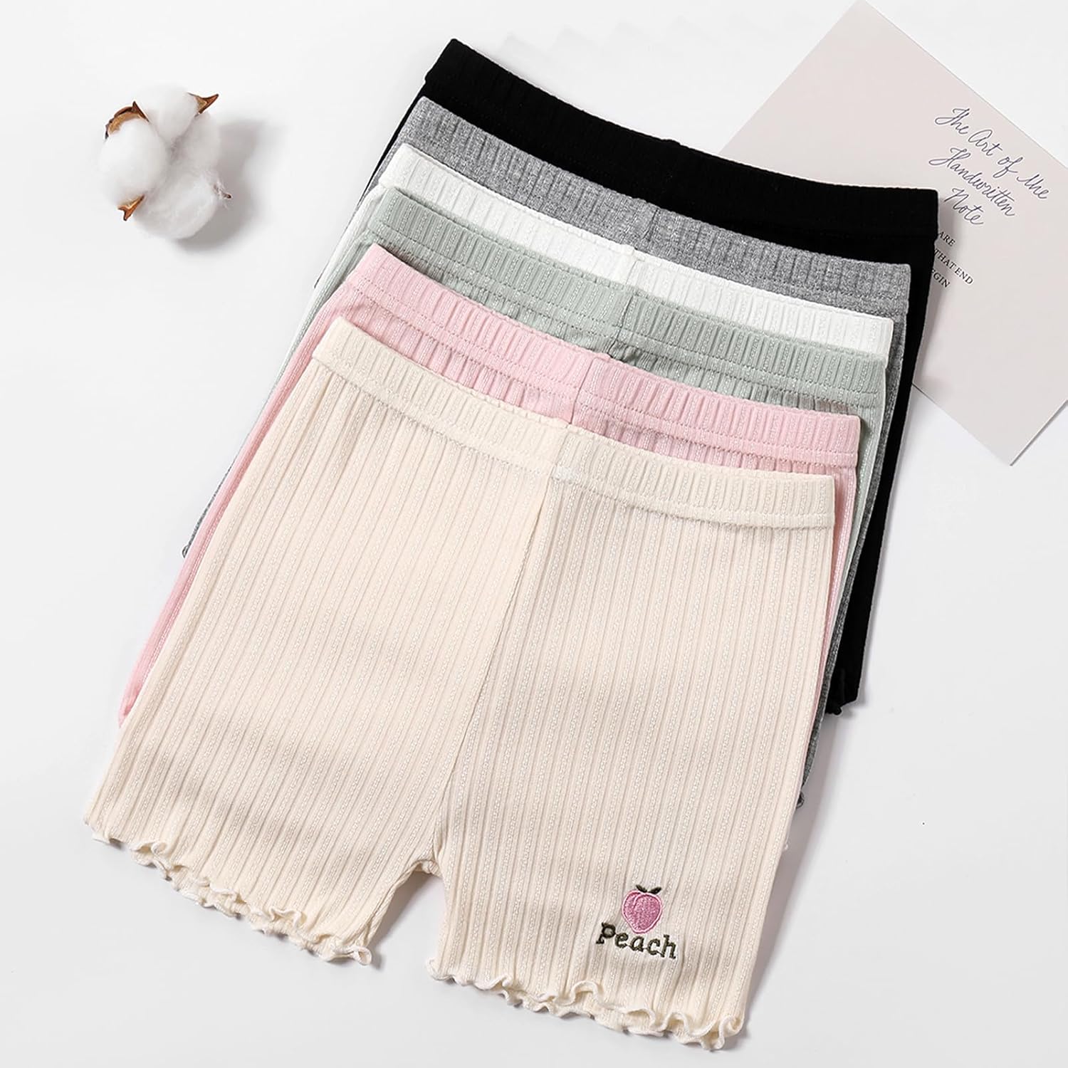 6 Pack Girls Bike Shorts Girl Spandex Breathable Under Dress Shorts for Dance Cartwheel Active Wear - Image 3